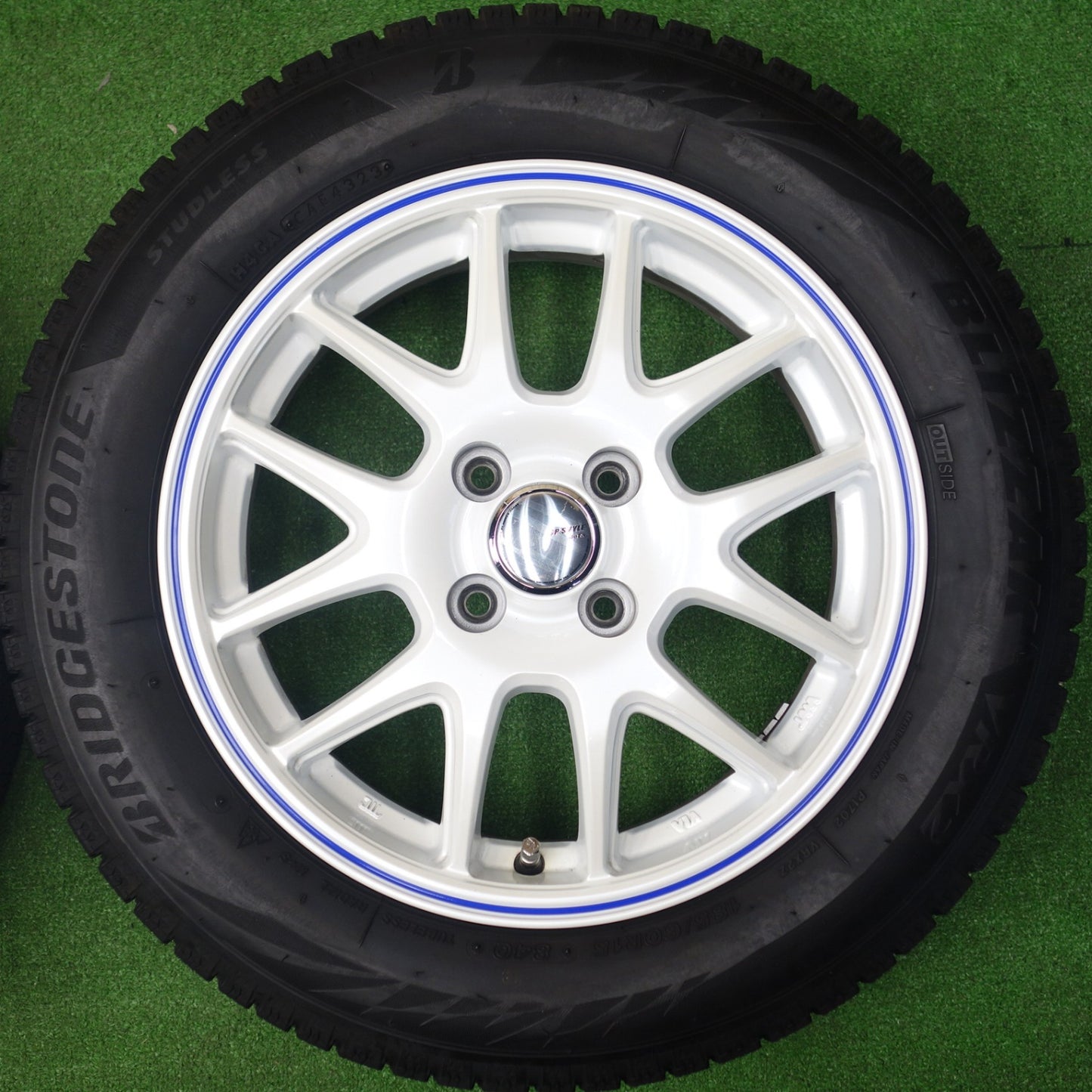 バリ溝！23年！キレイ！8.5分★スタッドレス 185/60R15 ブリヂストン ブリザック VRX2 JP STYLE Jefa 15インチ PCD100/4H★6031302KTス