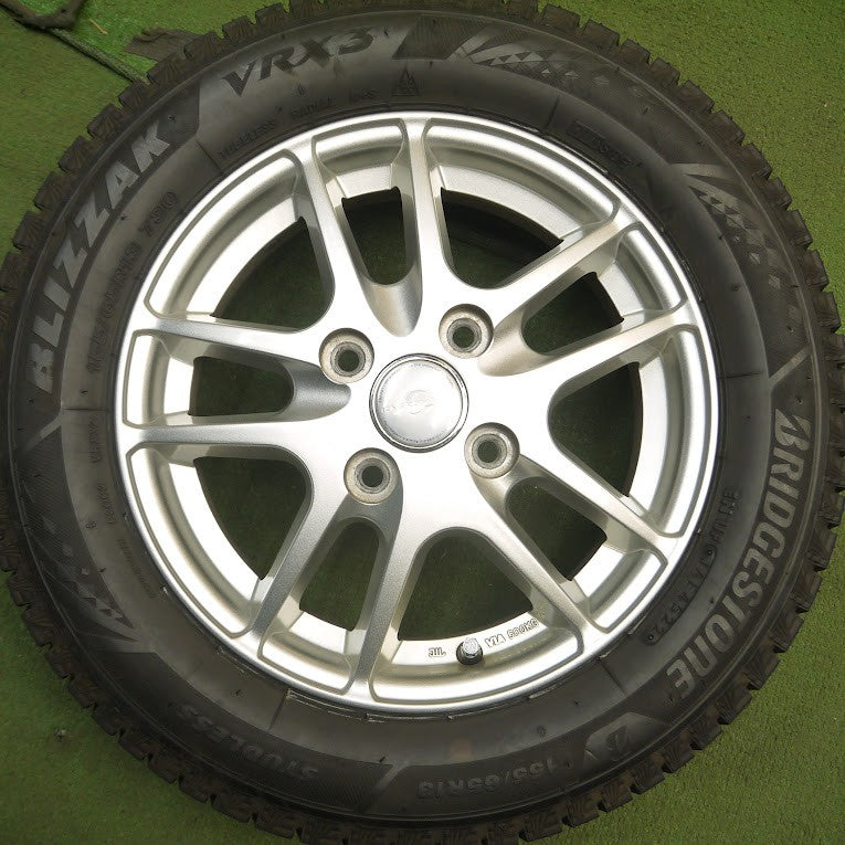 *送料無料* バリ溝！9.5分以上！22年！★スタッドレス 155/65R13 ブリヂストン ブリザック VRX3 ENERGY LINE エナジーライン 13インチ PCD100/4H★4020602Hス