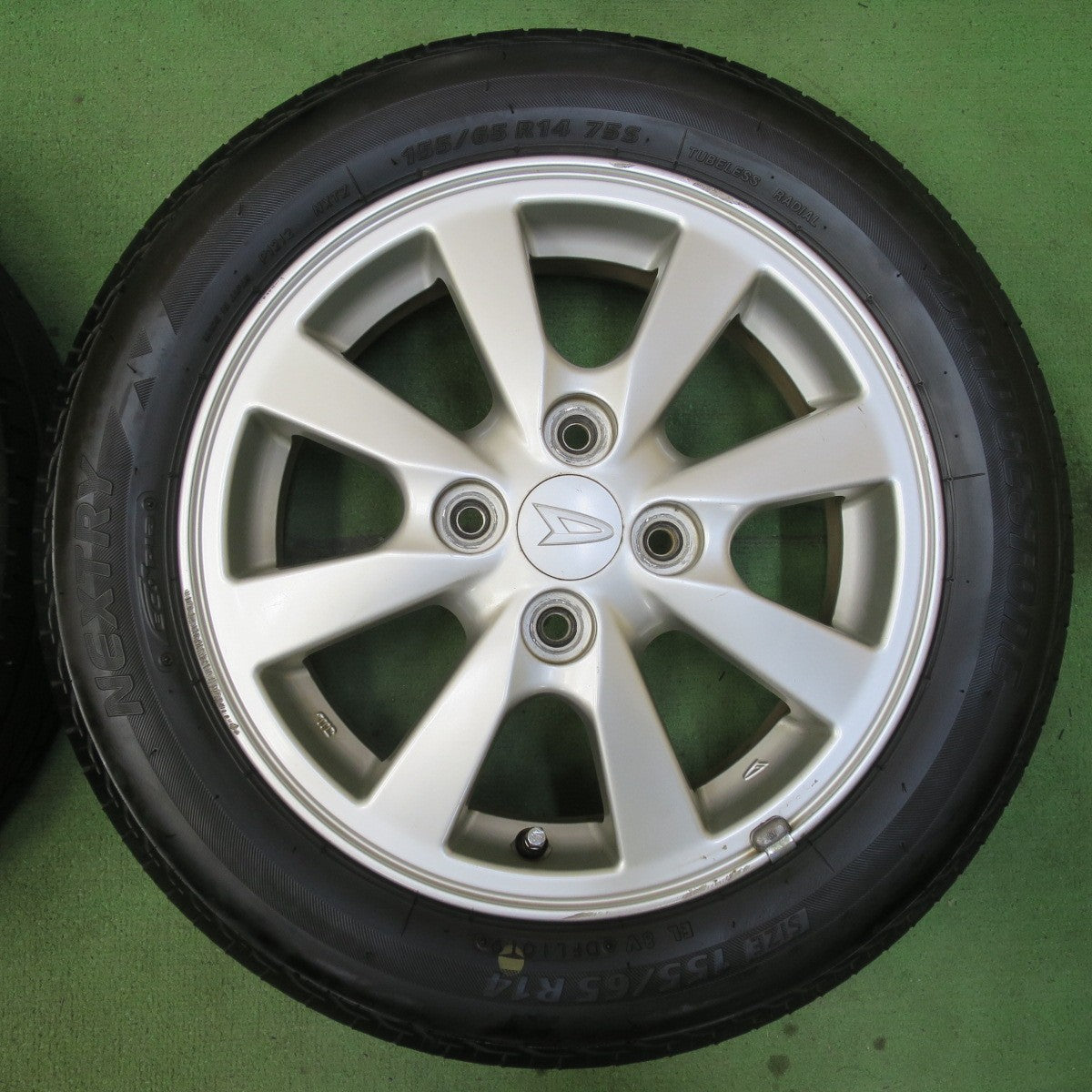 バリ溝！8.5分★ダイハツ タント 純正 155/65R14 ブリヂストン ネクストリー エコピア 14インチ PCD100/4H★5082807イノ