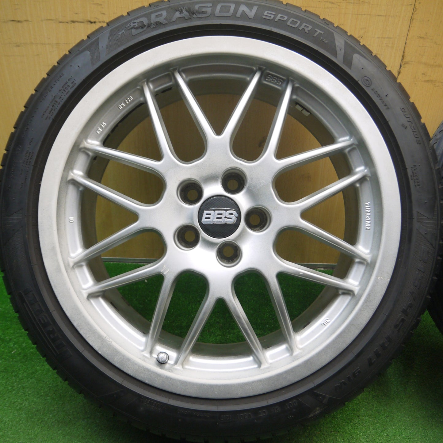 [送料無料] バリ溝！8.5分★ワーゲン 等 BBS RX228 215/45R17 ピレリ ドラゴンスポーツ TM 17インチ PCD100/5H★5030311Hノ