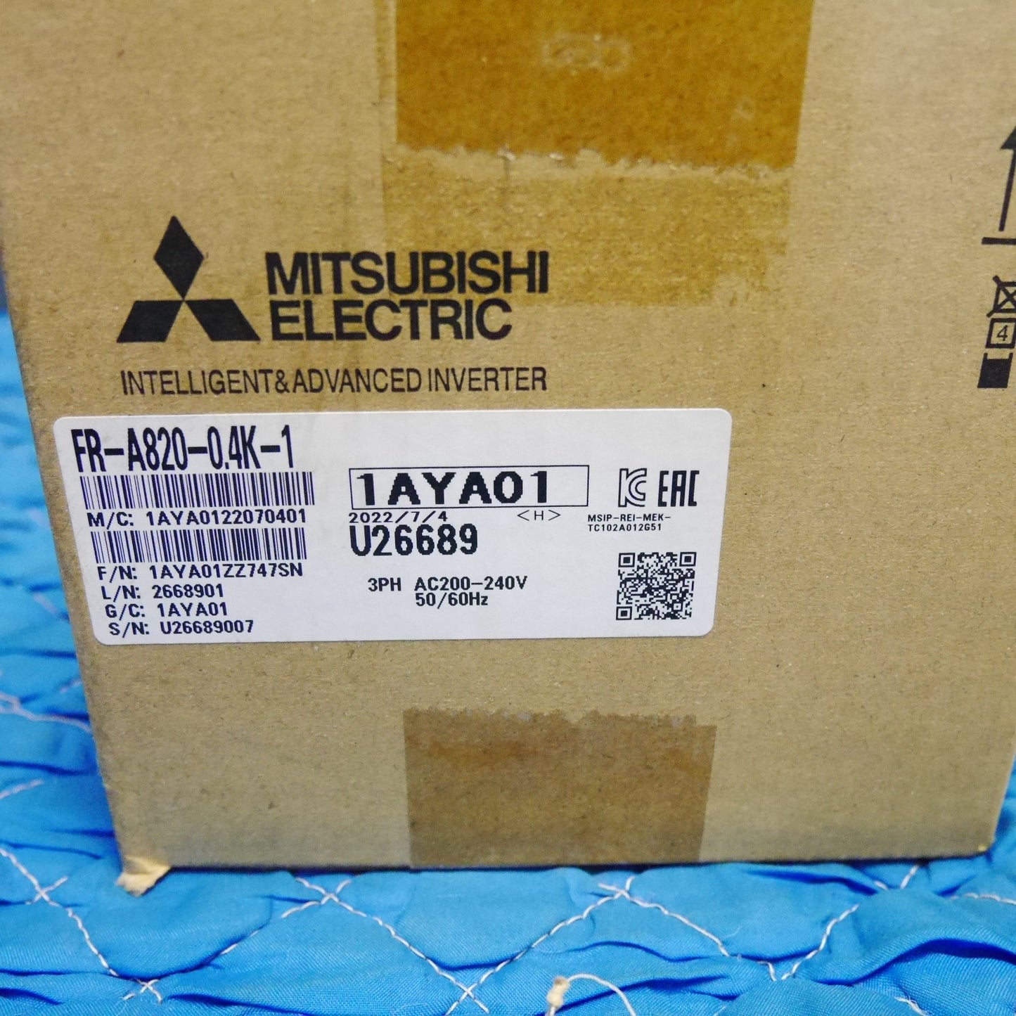 [送料無料] 未使用☆三菱 インバーター FR-A820-0.4K-1 MITSUBISHI 200V☆