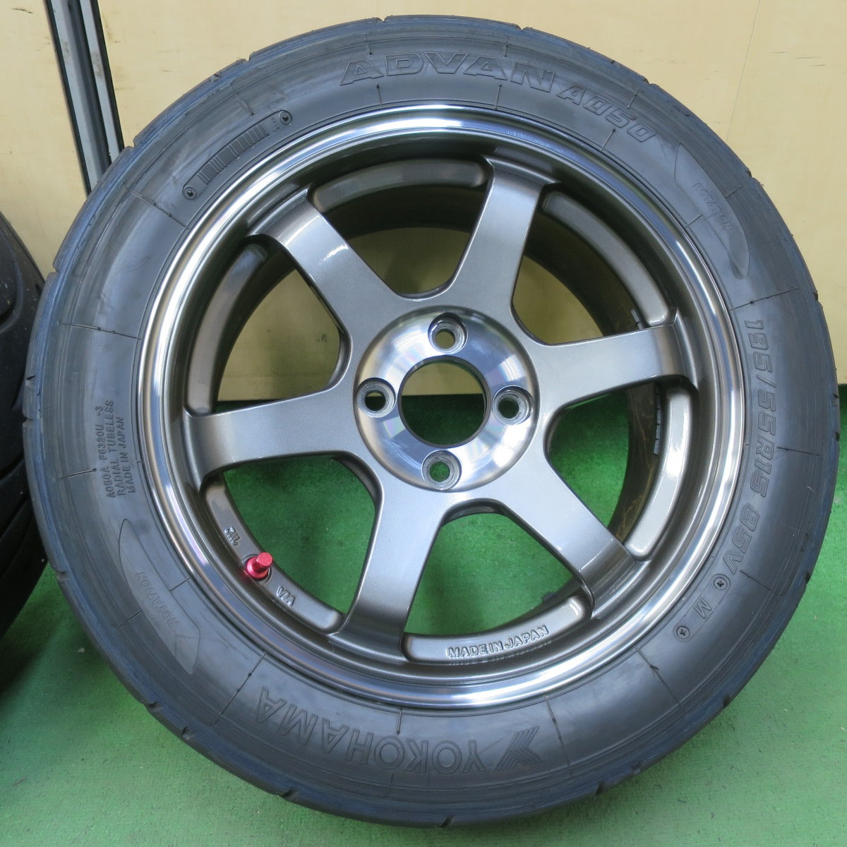 キレイ！24年！2本★RAYS TE37 SONIC SL 195/55R15 ヨコハマ アドバン A050 レイズ ソニック 15インチ PCD100/4H★5082809イノ