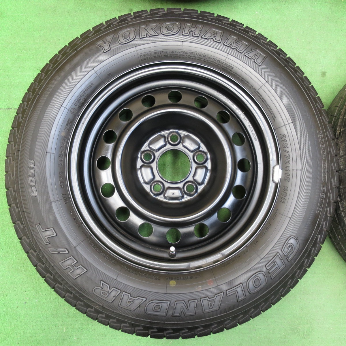 [送料無料] 超バリ溝！22年！キレイ！ほぼ10分★日産 エクストレイル 純正 スチール 215/70R15 ヨコハマ ジオランダー H/T G056 PCD114.3/5H★4101404イノ