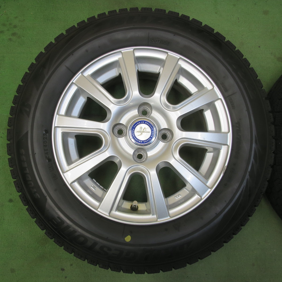 バリ溝！22年！9分★スタッドレス 175/70R14 ブリヂストン ブリザック VRX2 JENEIGE 社外 アルミ 14インチ PCD100/4H★6033108イス