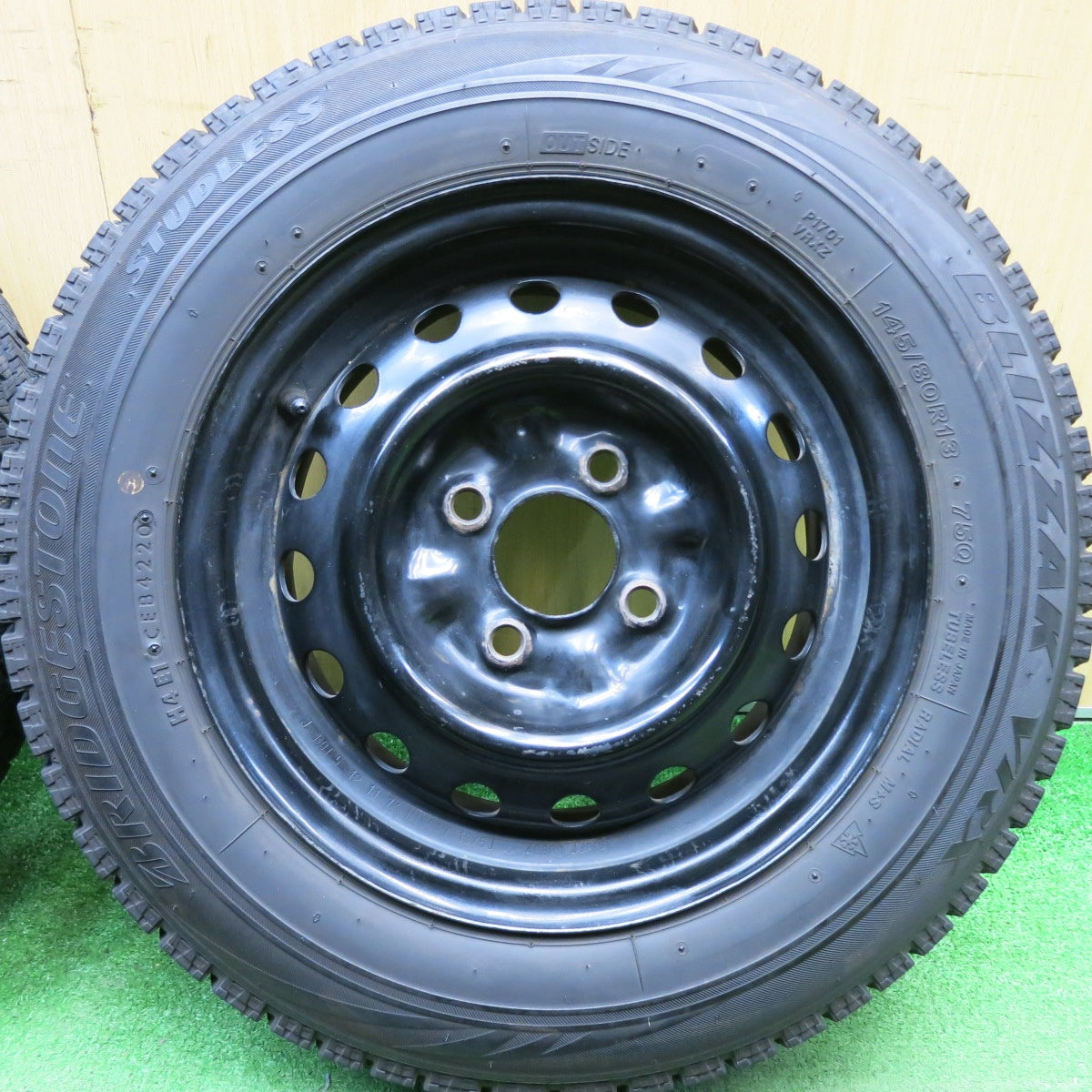 4本価格★日産 純正 スチール 145/80R13 スタッドレス ブリヂストン ブリザック VRX 13インチ PCD100/4H★6041806HAス