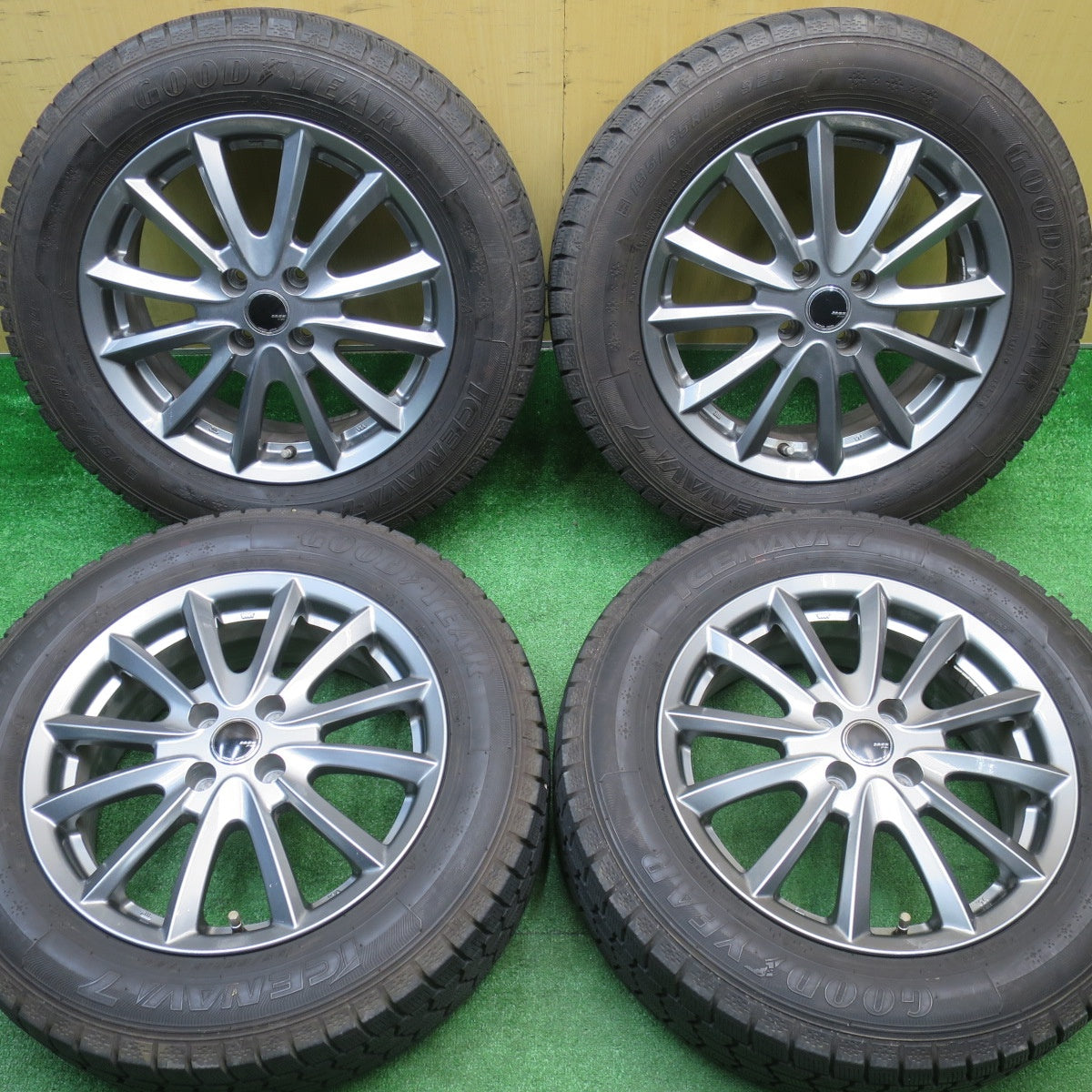 バリ溝！キレイ！8.5分★スタッドレス 195/65R16 グッドイヤー アイスナビ7 ZACK JP-016 MONZA ザック モンツァ 16インチ PCD100/4H★5110507NJス