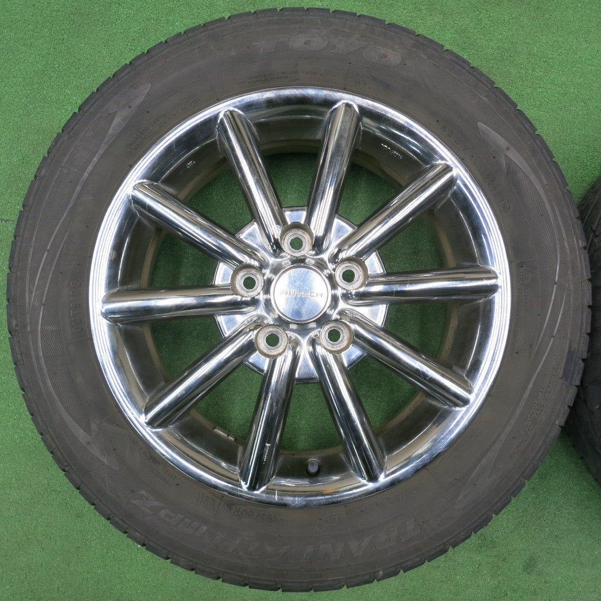 [送料無料] バリ溝！21年！8.5分★日産 ラフェスタ セレナ 等 純正 AUTECH RAYS製 195/60R16 トーヨー トランパス MPZ 16インチ オーテック PCD114.3/5H★5010301NJノ
