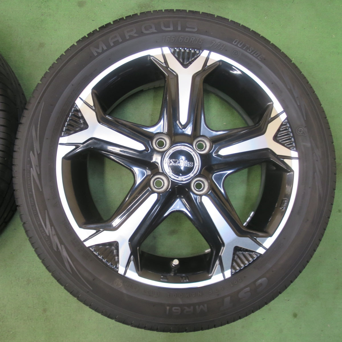 バリ溝！23年！キレイ！9.5分★165/60R15 マーキス CST MR61 WILD CRUISING KC-α ワイルドクルージング 15インチ ハスラー ソリオ 等 PCD100/4H★6022811イノ