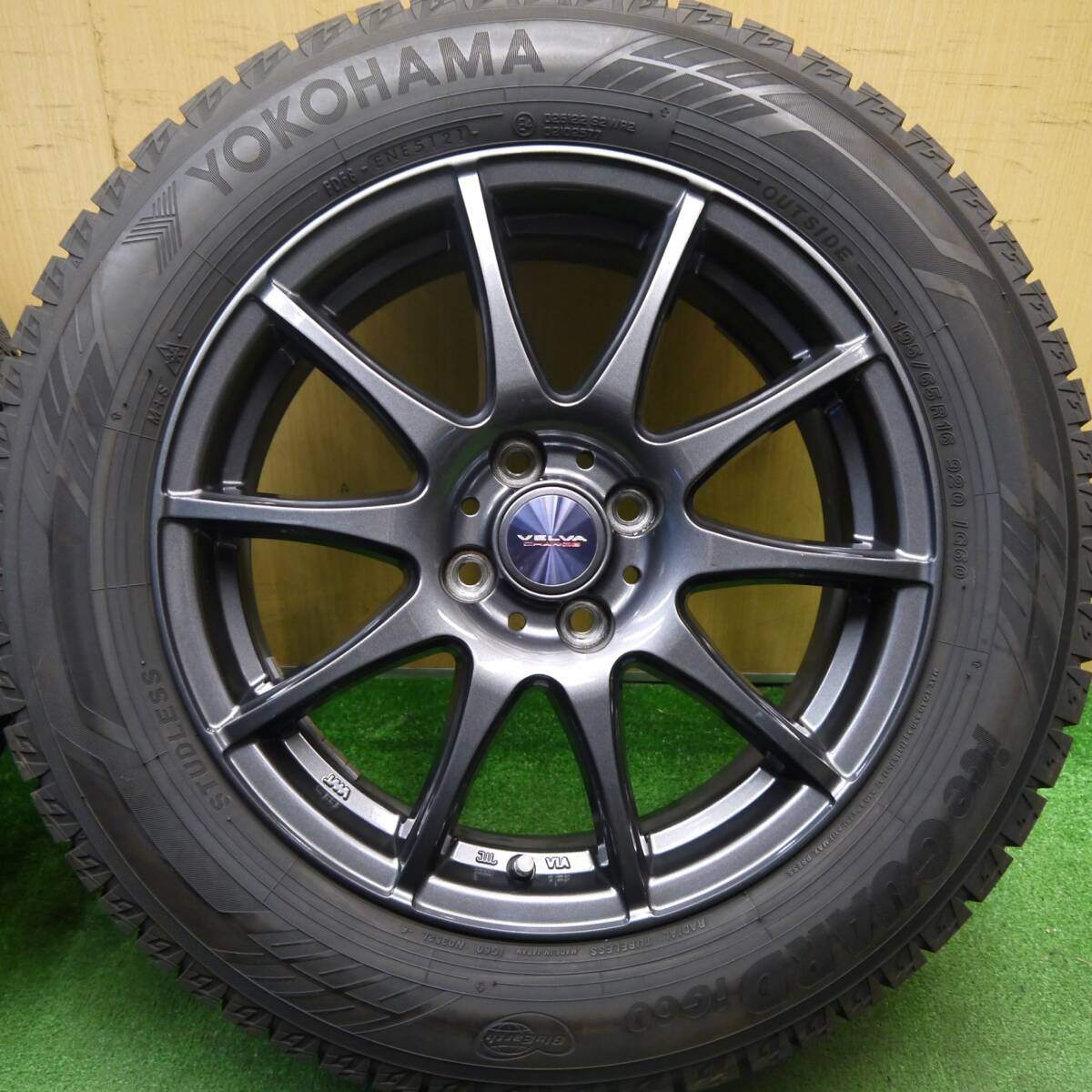 バリ溝！21年！キレイ！9.5分★スタッドレス 195/65R16 ヨコハマ アイスガード iG60 VELVA CHARGE ヴェルヴァ 16インチ PCD100/4H★5040104Hス