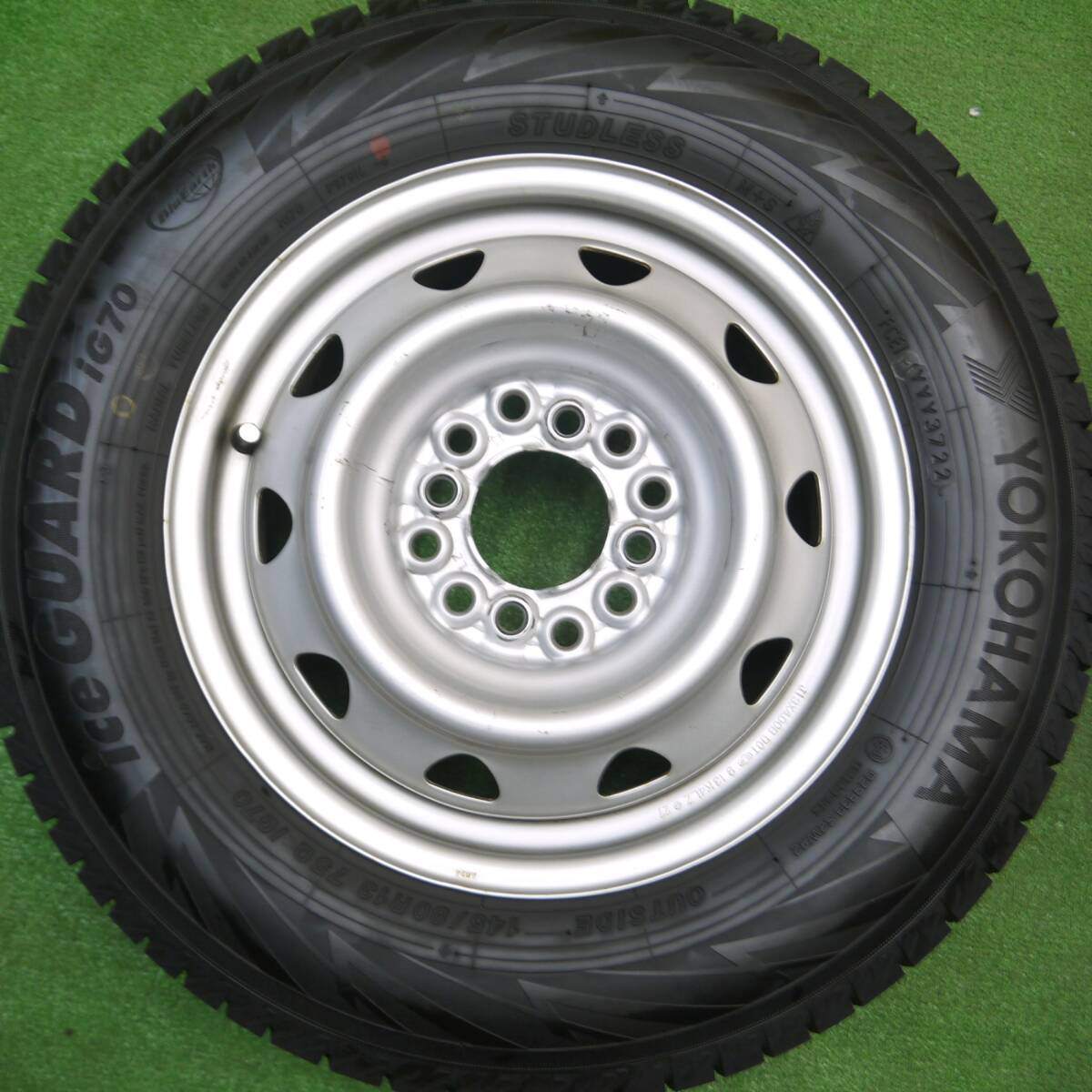 バリ溝！22年！9分★スタッドレス 145/80R13 ヨコハマ アイスガード iG70 スチール 13インチ PCD 100 110 114.3/4H マルチ★4121605Hス