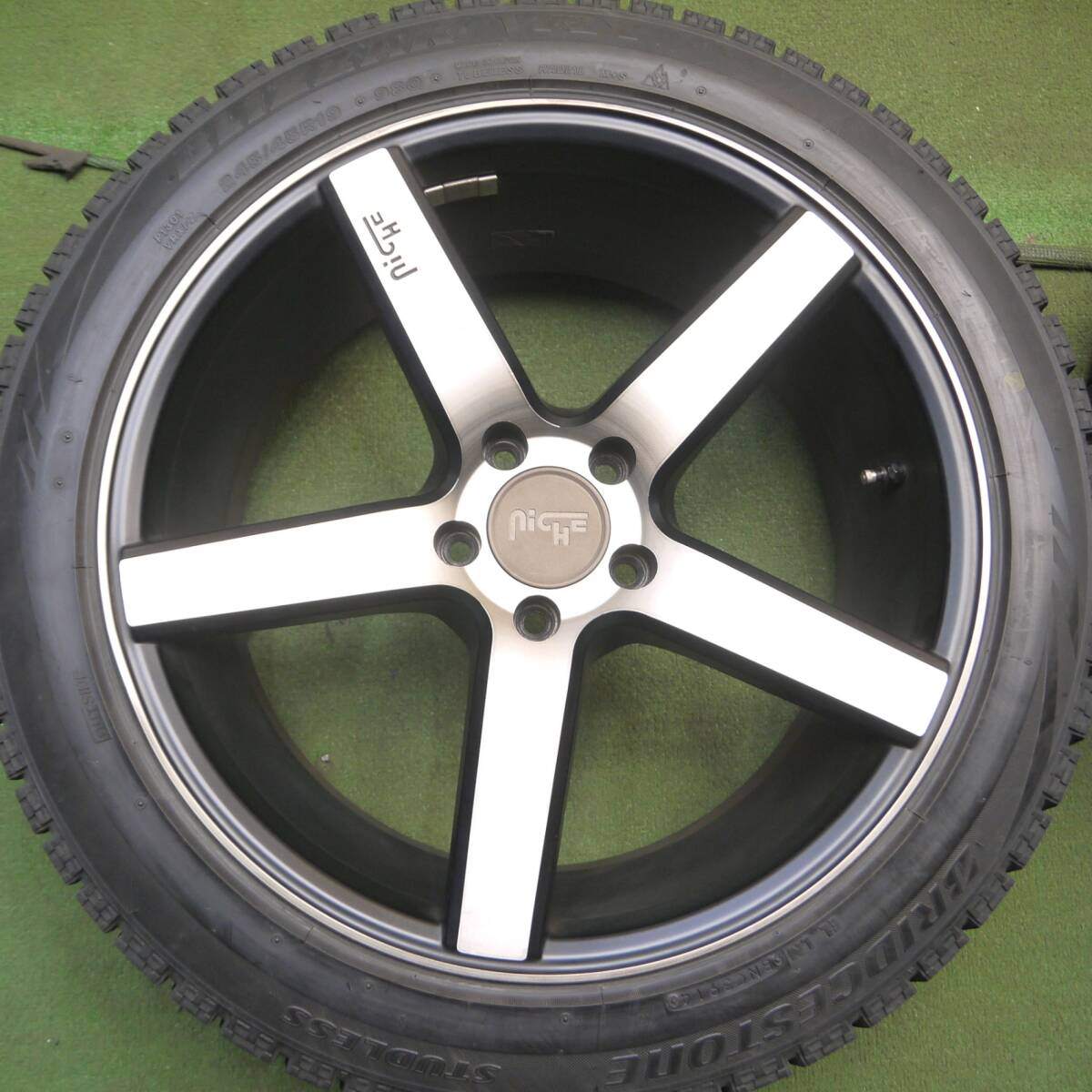 バリ溝！キレイ！9.5分★BMW 等 NICHE 245/45R19 スタッドレス ブリヂストン ブリザック VRX ニッチェ PCD112/5H★4031909Hス