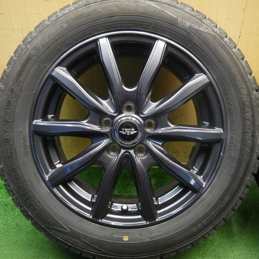 バリ溝！23年！9.5分◎シエンタ 等 185/60R15 スタッドレス ダンロップ ウインターマックス WM02 TEAD テッド 15インチ PCD100/5H◎6092902Hス