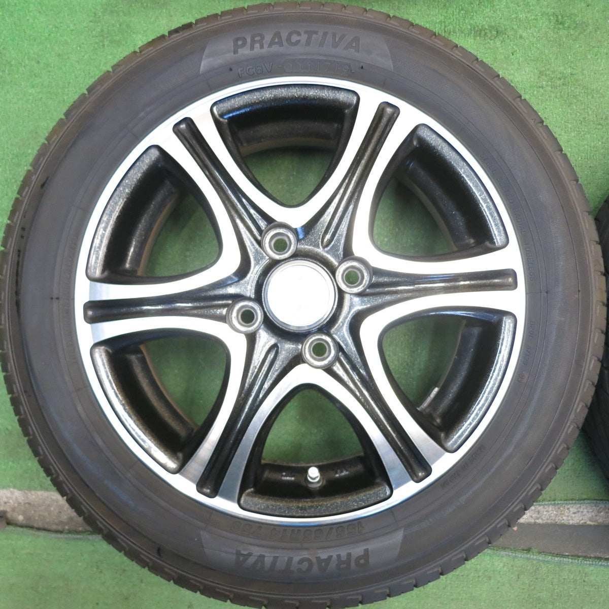 バリ溝！9分◎155/65R14 プラクティバ ヨコハマ 製 CEREBRO セレブロ 14インチ PCD100/4H◎6080602HAノ
