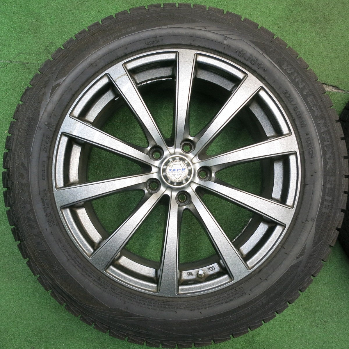 バリ溝！22年！9.5分以上★スタッドレス 225/60R18 ダンロップ ウインターマックス SJ8 SJ8+ ZACK JP-110 MONZA ザック 18インチ PCD114.3/5H★5050403NJス