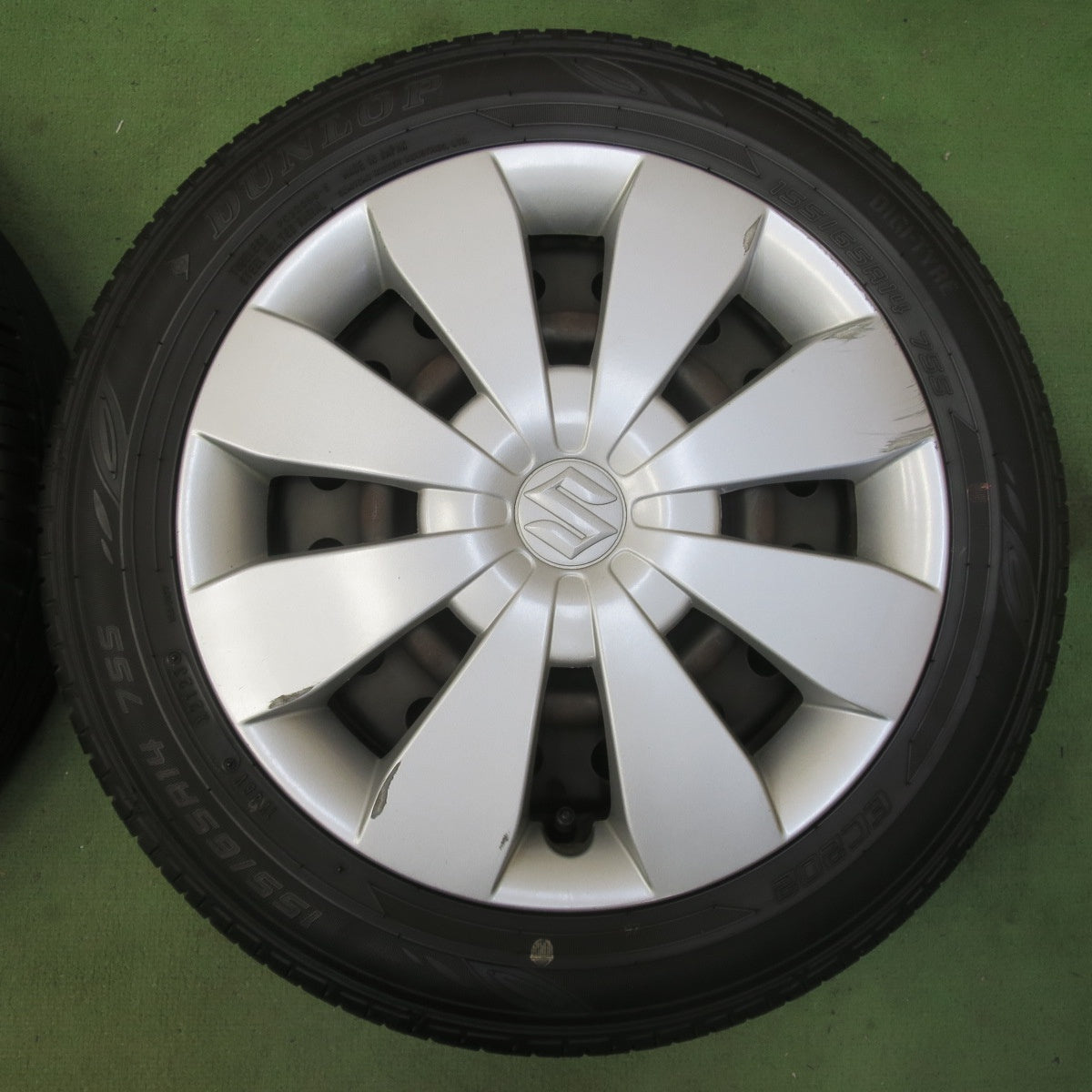 バリ溝！23年！8.5分★スズキ ワゴンR 純正 155/65R14 ダンロップ EC202 14インチ PCD100/4H★6052205イノ