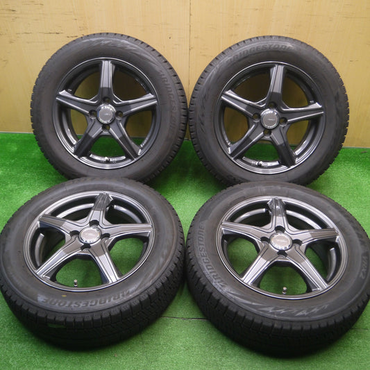[送料無料] バリ溝！22年！キレイ！9.5分★スタッドレス 185/60R15 ブリヂストン ブリザック VRX2 TOPRUN トップラン 15インチ PCD100/4H★4110507Hス