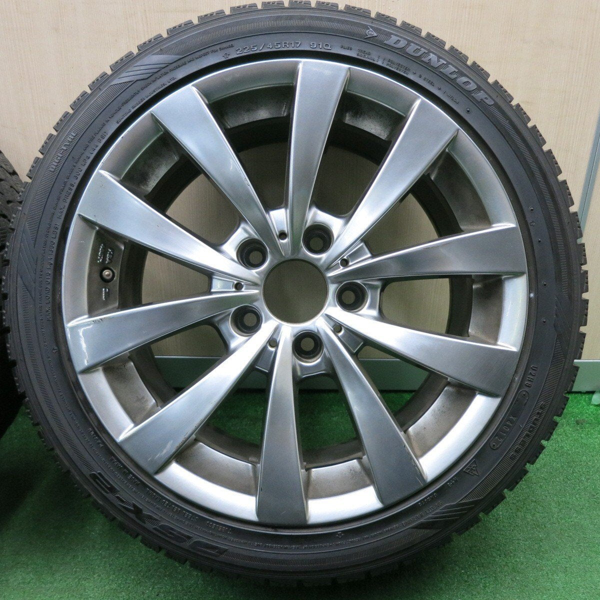 バリ溝！8.5分★BMW 等 MOTEC 阿部商会 225/45R17 スタッドレス ダンロップ DSX-2 モーテック 17インチ PCD120/5H★4040311NJス