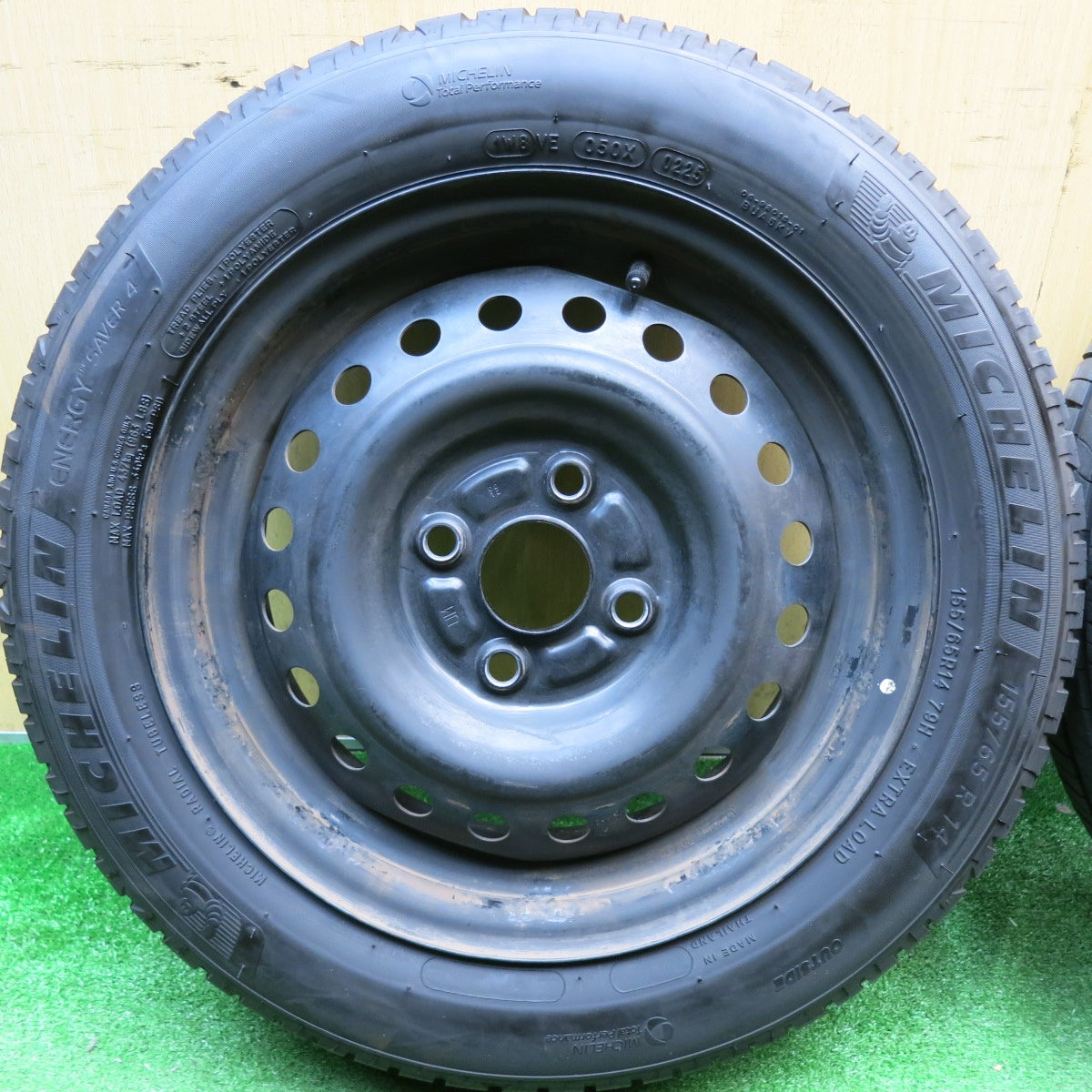 バリ溝！25年！8.5分★155/65R14 ミシュラン エナジーセイバー4 スチール ホイール 14インチ PCD100/4H★6032304HAノ