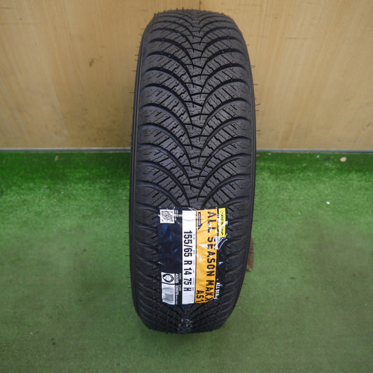 未使用！25年！1本★155/65R14 ダンロップ オールシーズン マックス AS1 ALL SEASON MAXX タイヤ 14インチ N-BOX ムーヴ ミライース 等★6060205Hノ