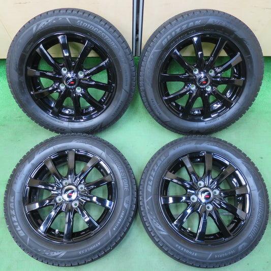 [送料無料] バリ溝！21年！キレイ！ほぼ10分★スタッドレス 155/65R14 ブリヂストン ブリザック VRX3 Fang ファング 14インチ PCD100/4H★5021002イス