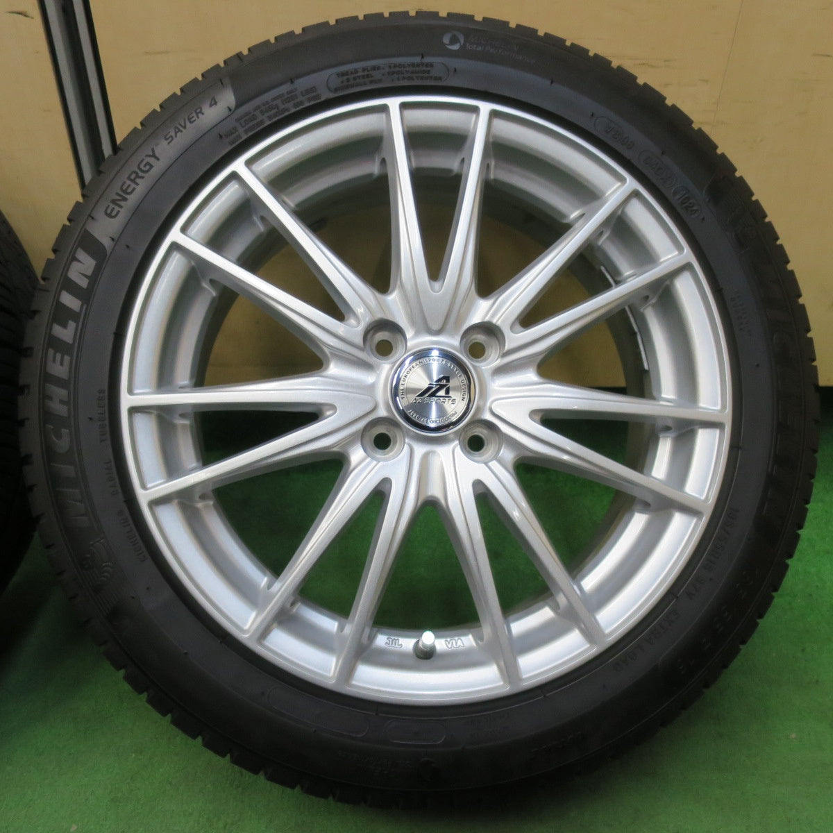 [送料無料] バリ溝！24年！キレイ！9.5分★185/55R16 ミシュラン エナジーセイバー4 AZ SPORTS AZスポーツ 16インチ PCD100/4H★5011608イノ