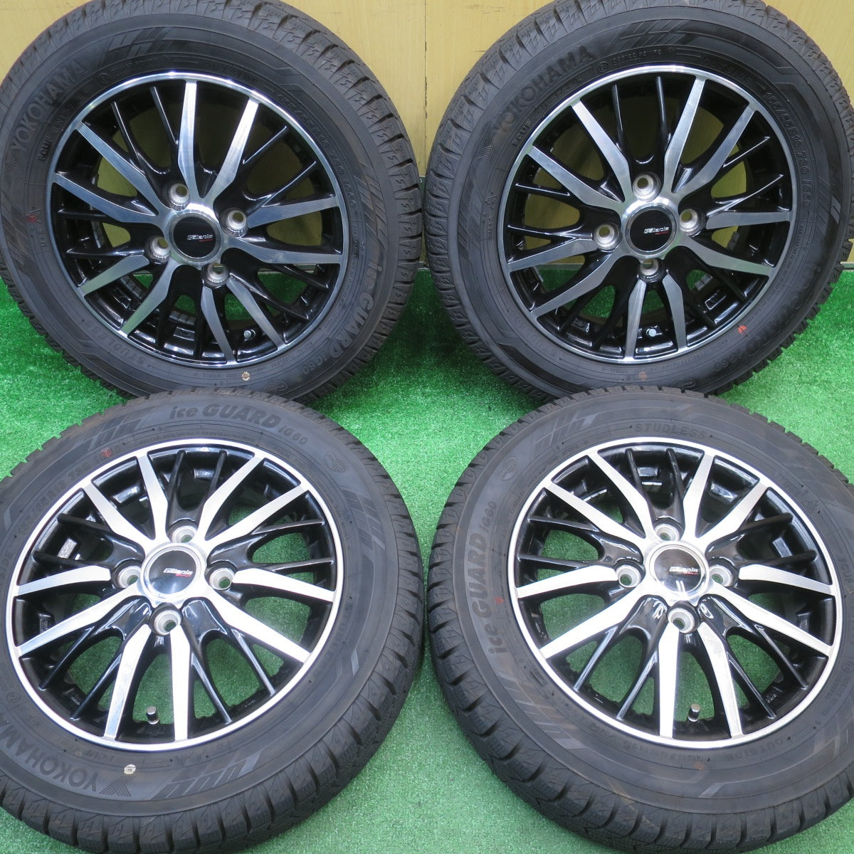 バリ溝！24年！キレイ！ほぼ10分★スタッドレス 155/65R13 ヨコハマ アイスガード iG60 Galeria GM01 ガレリア 13インチ PCD100/4H★5111004NJス