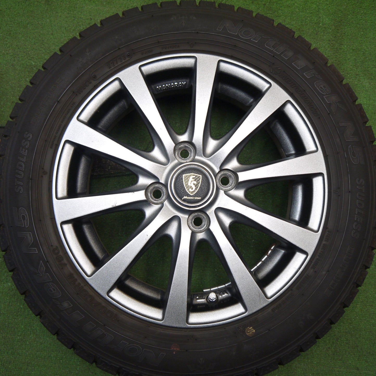 バリ溝！23年！9.5分以上★スタッドレス 165/65R14 オートバックス ノーストレック N5 MANARAY SPORT マナレイ スポーツ ソリオ ハスラー 等 PCD100/4H★5070206Hス