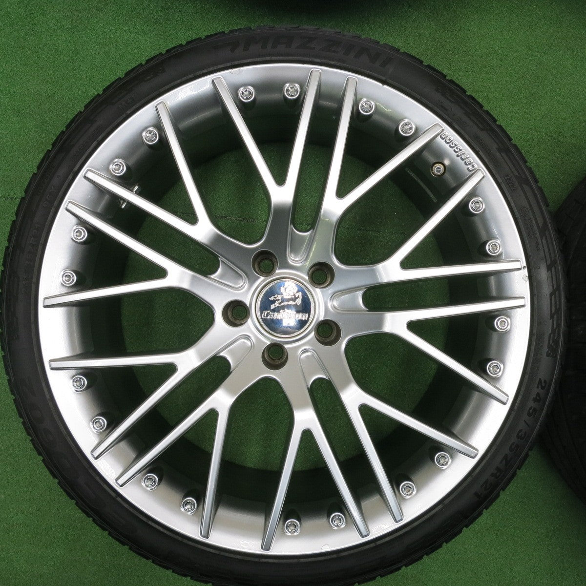 [送料無料] 4本！22年★Carlsson 1/10x Ultralight ブラッシュド 245/35R21 マジーニ ECO602 21インチ カールソン PCD120/5H★5012001TNノ