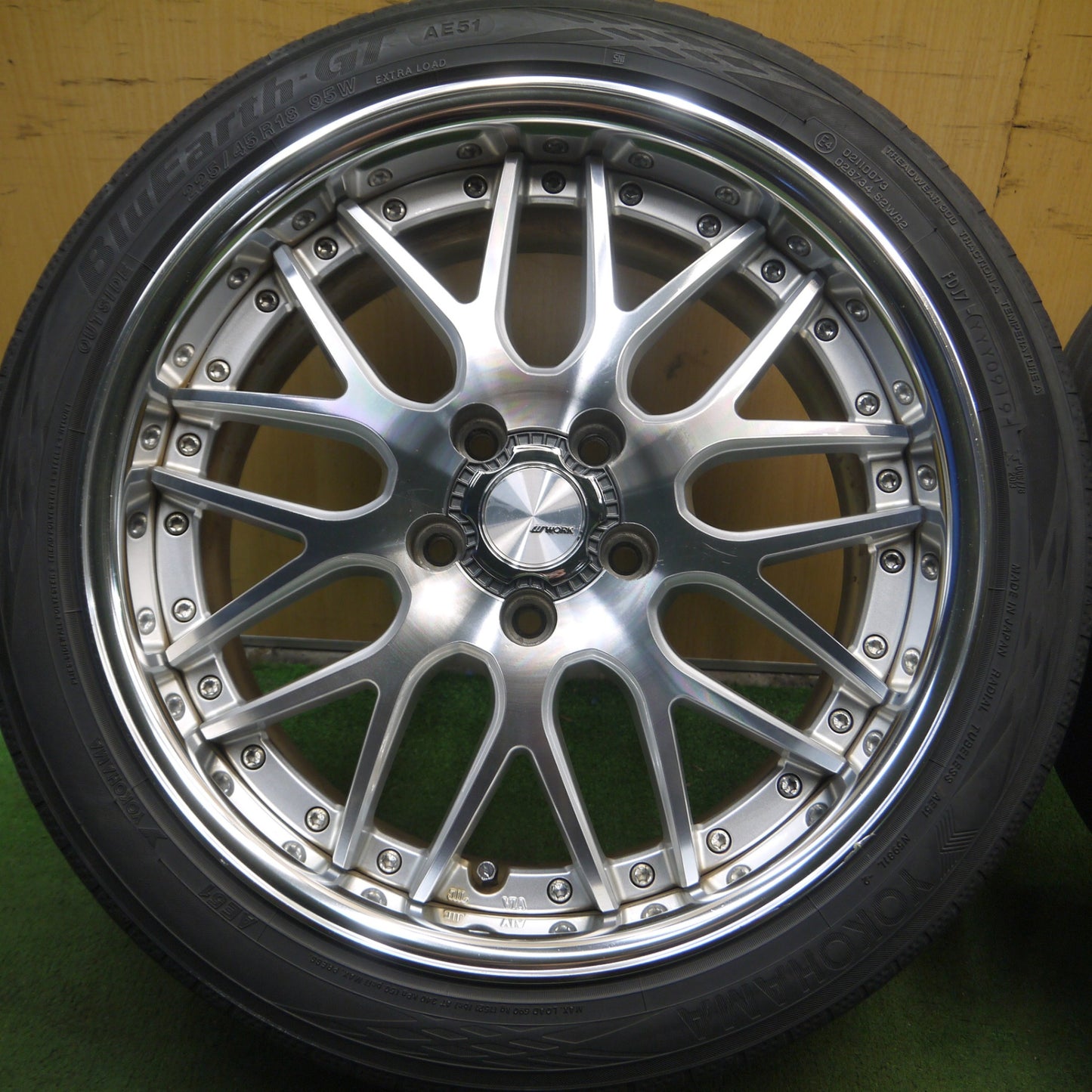 *送料無料* キレイ★WORK Lanvec LM1 225/45R18 ヨコハマ BluEarth-GT AE51 ワーク ランベック PCD114.3/5H★4031315Hノ