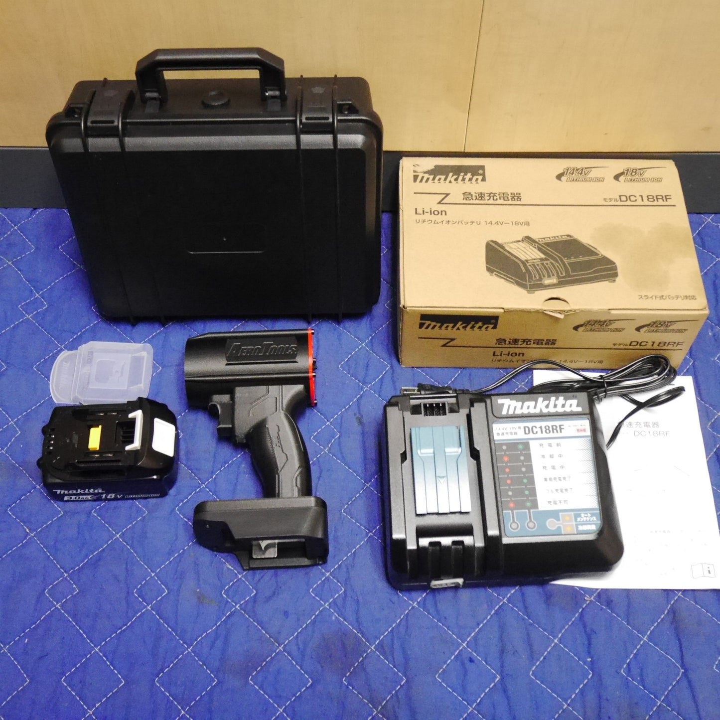 [送料無料] キレイ！充電回数6回☆AERO TOOLS 電動 ジェット ブロワー MK-1 マキタ リチウム イオン バッテリー BL1860B 18V 急速 充電器 DC18RF 互換☆