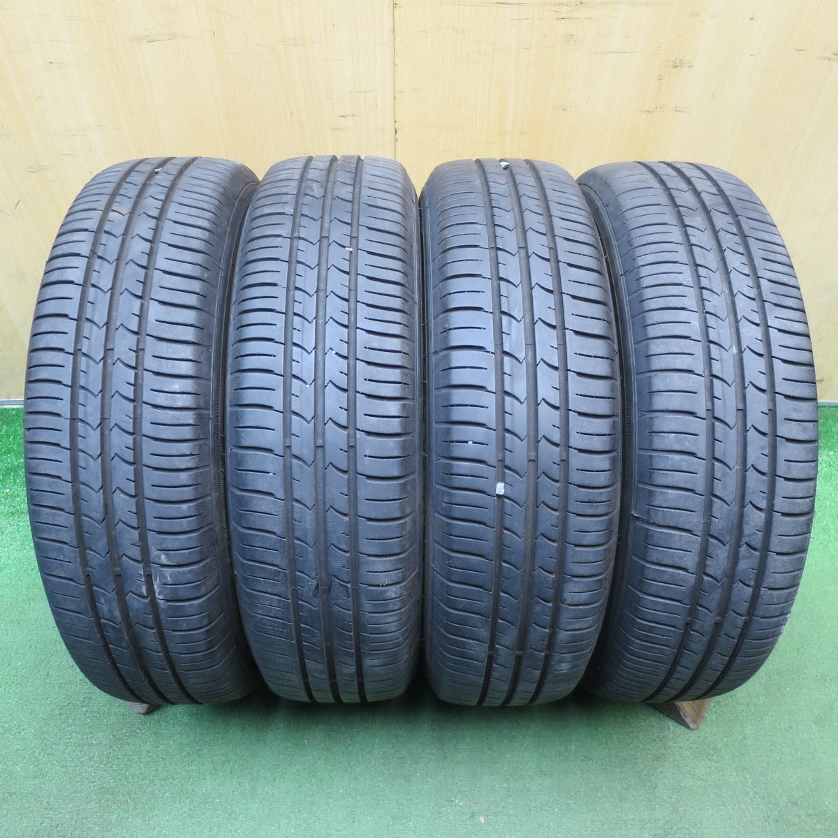 バリ溝！24年！9分◎ダイハツ タント ムーヴ 等 純正 155/65R14 グッドイヤー EfficientGrip ECO hybrid 14インチ PCD100/4H◎6072301NJノ