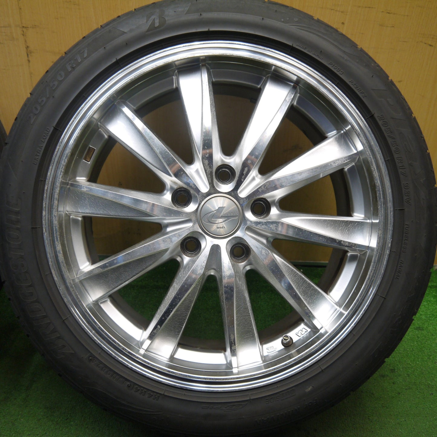 バリ溝！24年！9分★LEONIS CX 205/50R17 ブリヂストン プレイズ PX-RV2 17インチ レオニス PCD114.3/5H★5070902Hノ