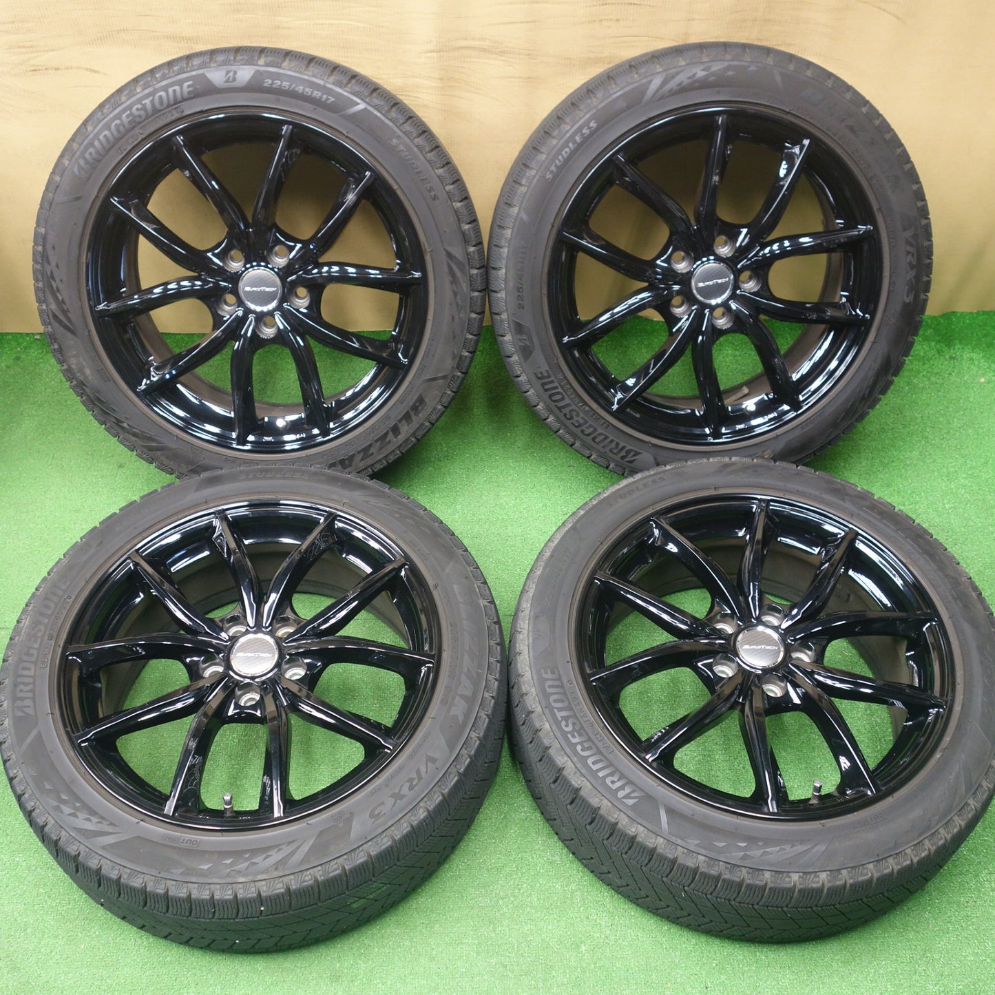 バリ溝！9分★プジョー 等 EUROTECH VP-Line 225/45R17 スタッドレス ブリヂストン ブリザック VRX3 ユーロテック 17インチ PCD108/5H★6052301KTス