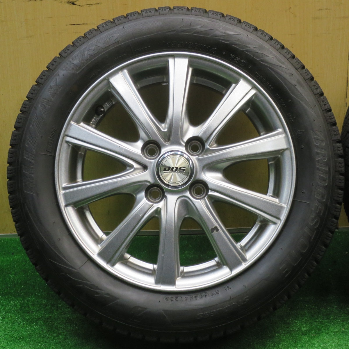 バリ溝！23年！9.5分★スタッドレス 155/65R14 ブリヂストン ブリザック VRX2 D.O.S. DOS 14インチ PCD100/4H★5110408NJス