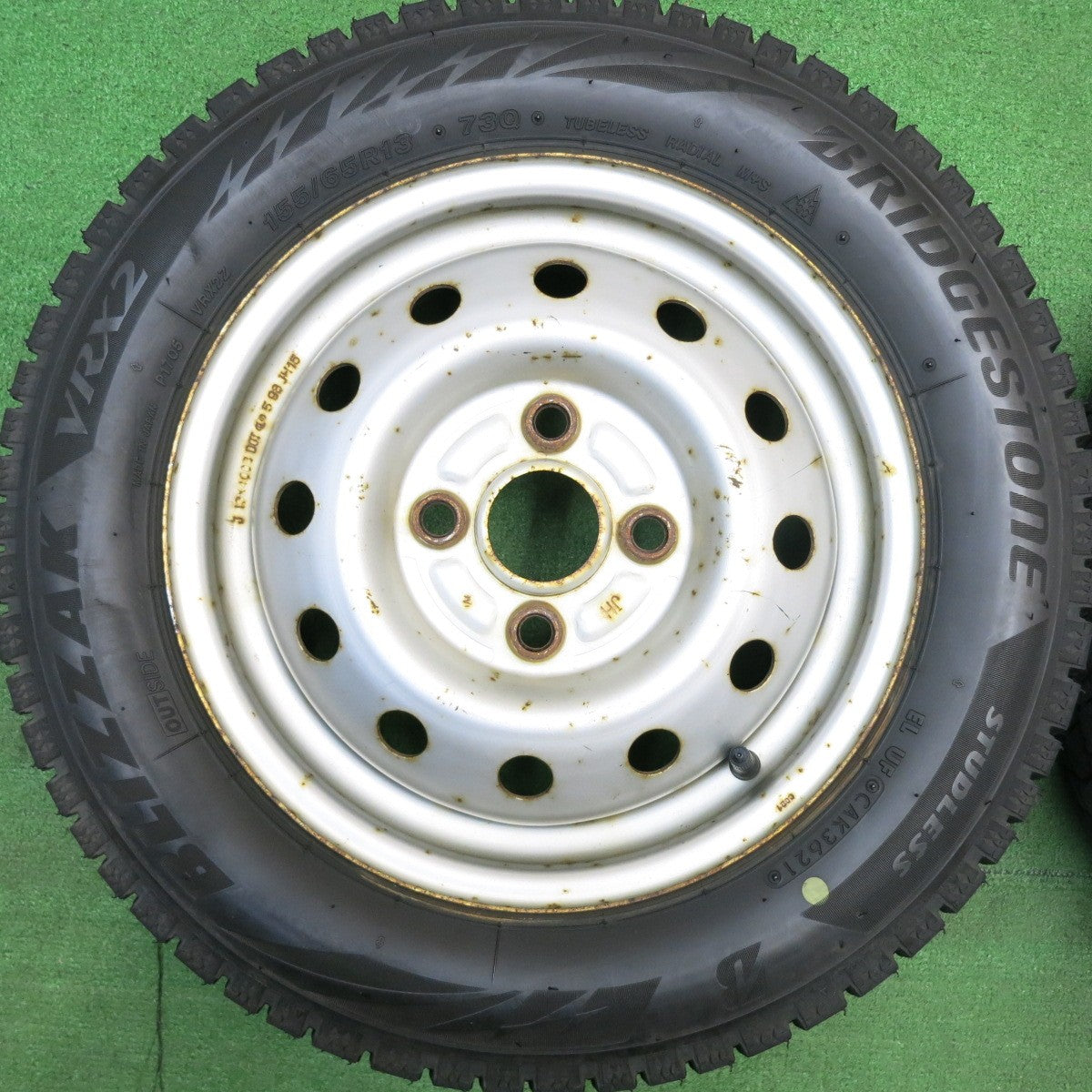 バリ溝！9分★スタッドレス 155/65R13 ブリヂストン ブリザック VRX2 スチール ホイール 13インチ PCD100/4H★6022616HAス
