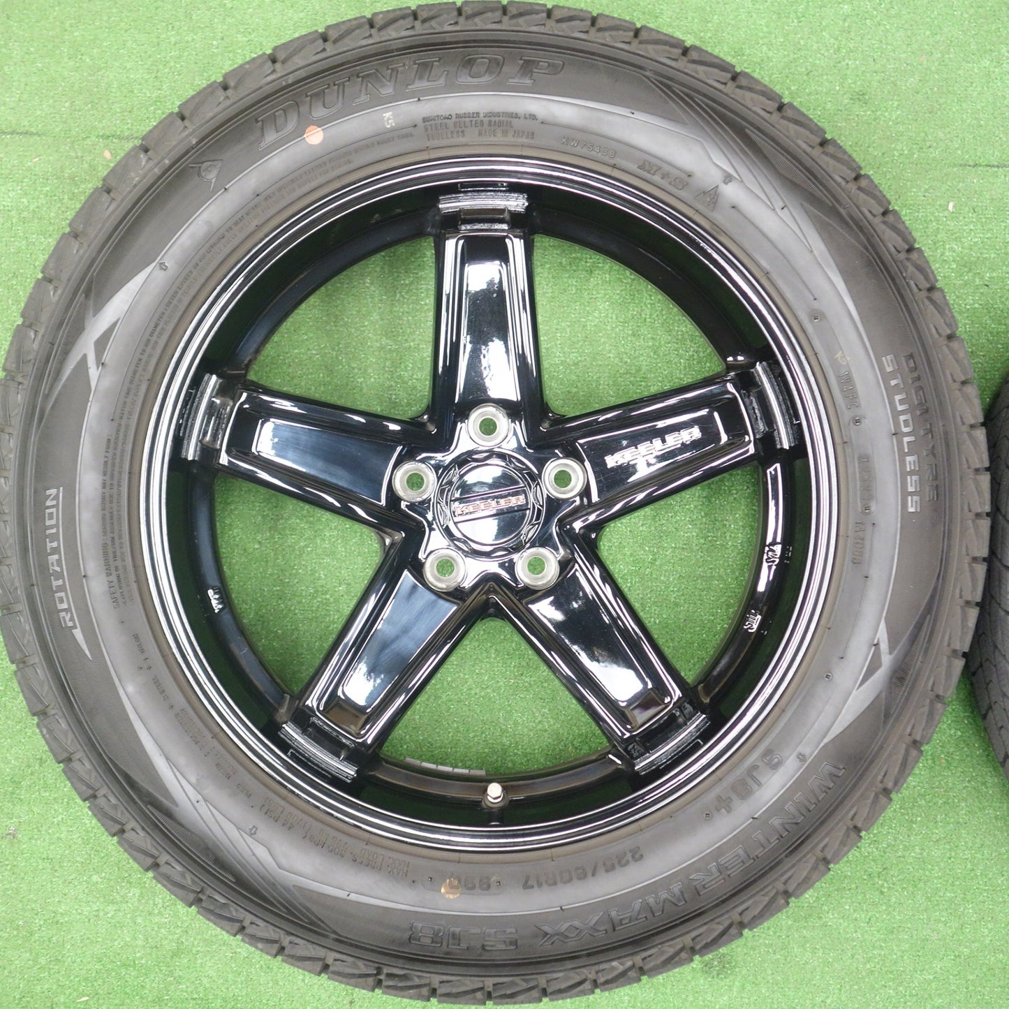 バリ溝！23年！キレイ！9.5分★ジープ 等 KEELER TACTICS 225/60R17 スタッドレス ダンロップ ウインターマックス SJ8 SJ8+ キーラー タクティクス 17インチ PCD110/5H★6031401KTス