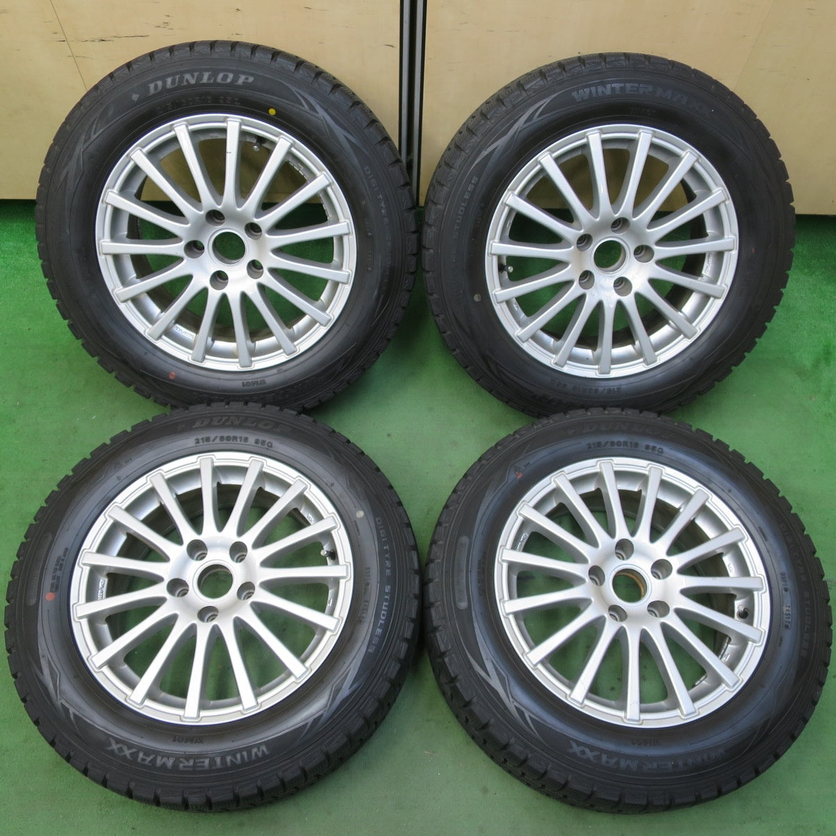 バリ溝！9分★ワーゲン 等 ATS 215/60R16 スタッドレス ダンロップ ウインターマックス WM01 16インチ PCD112/5H★5071605イス