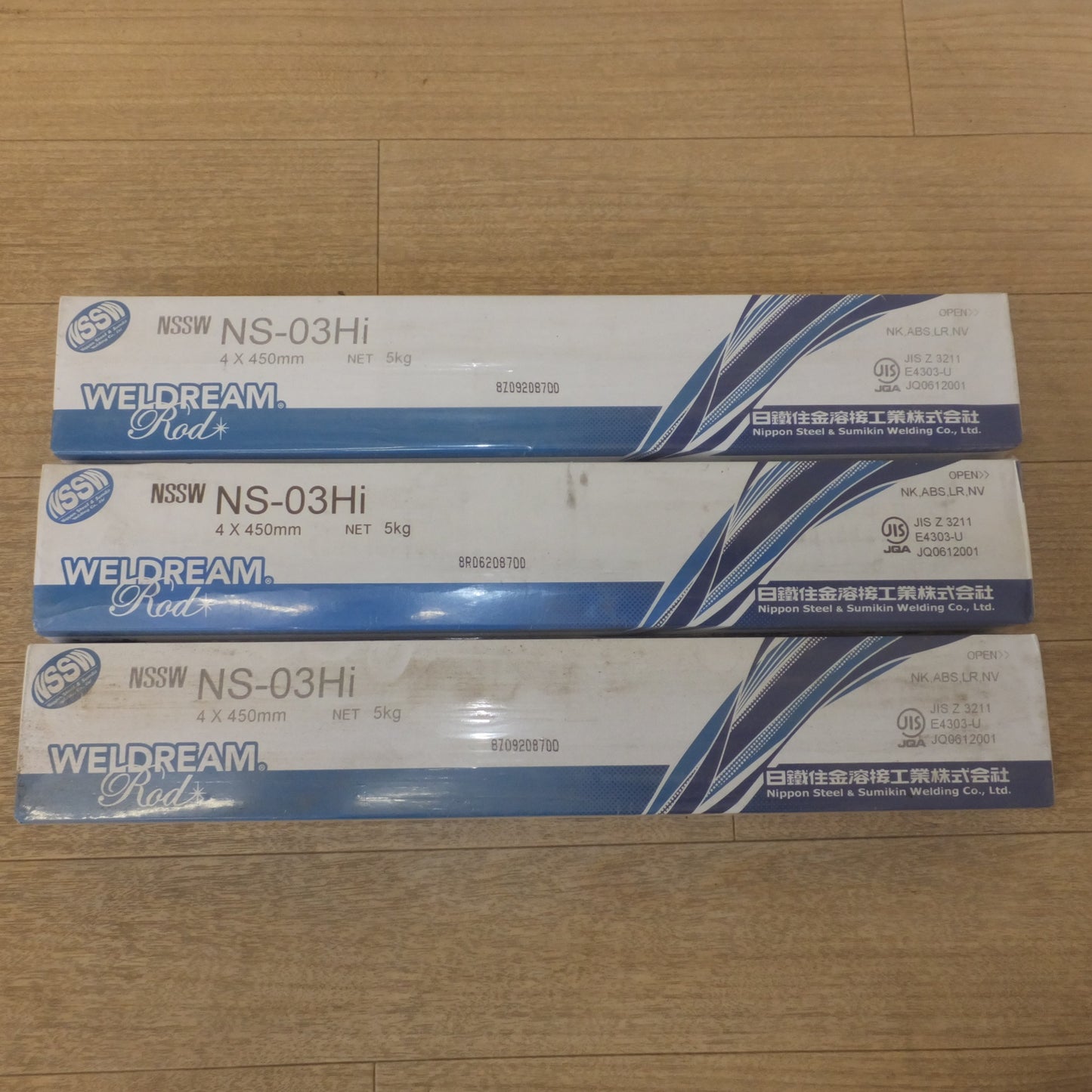 [送料無料] 未使用★日鉄溶接 NSSW WELDREAM Red ライムチタニヤ系被覆アーク溶接棒 NS-03Hi 4×450mm 5kg 3箱 セット★