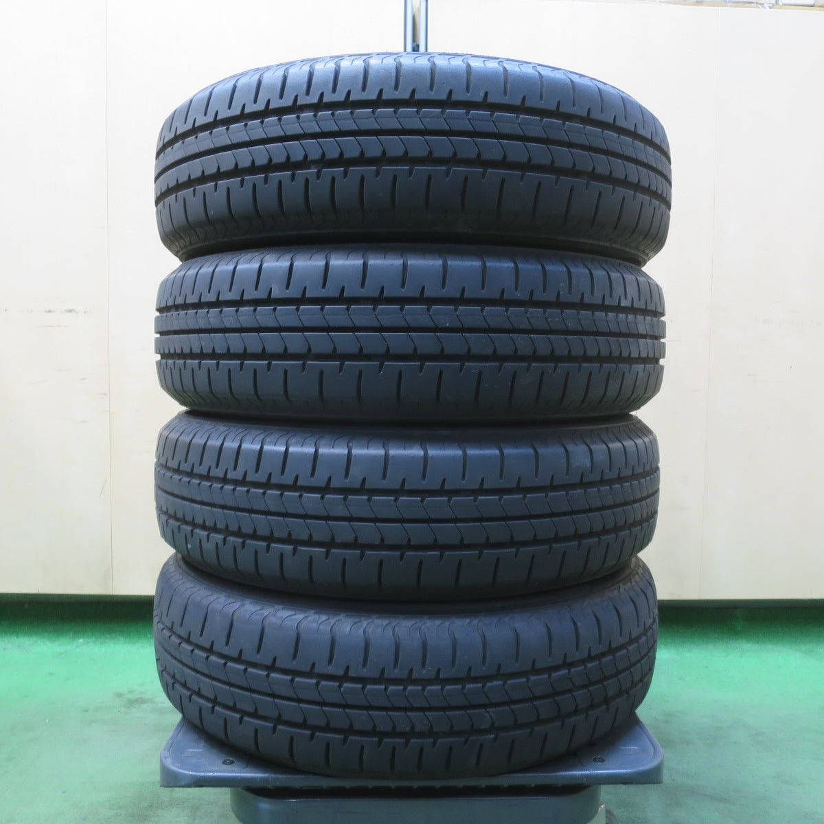 バリ溝！24年！ほぼ10分★155/65R14 ブリヂストン NEWNO JENEIGE 社外 アルミ ニューノ 14インチ PCD100/4H★6020409イノ