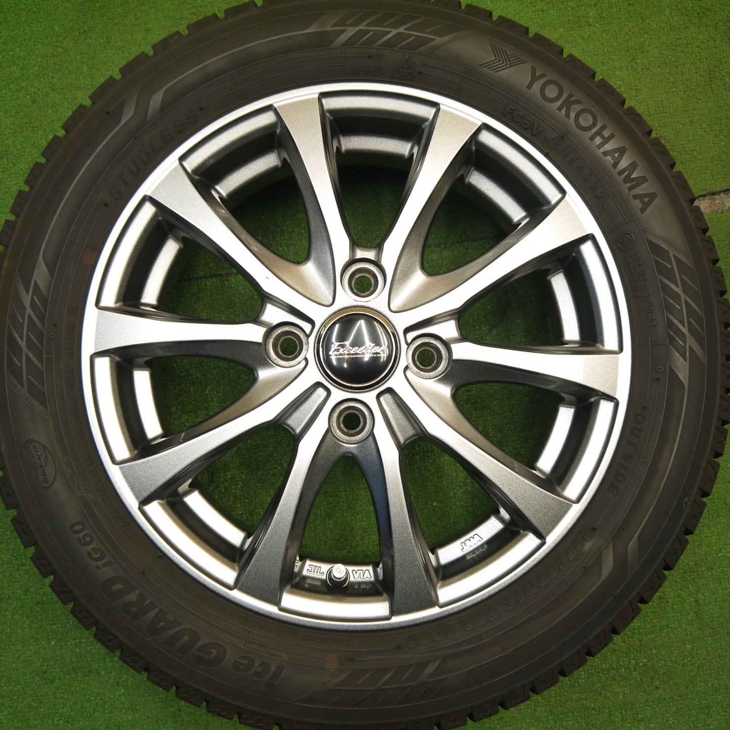 バリ溝！22年！キレイ！9.5分★スタッドレス 155/65R14 ヨコハマ アイスガード iG60 Exceeder エクシーダー 14インチ PCD100/4H★5042504Hス
