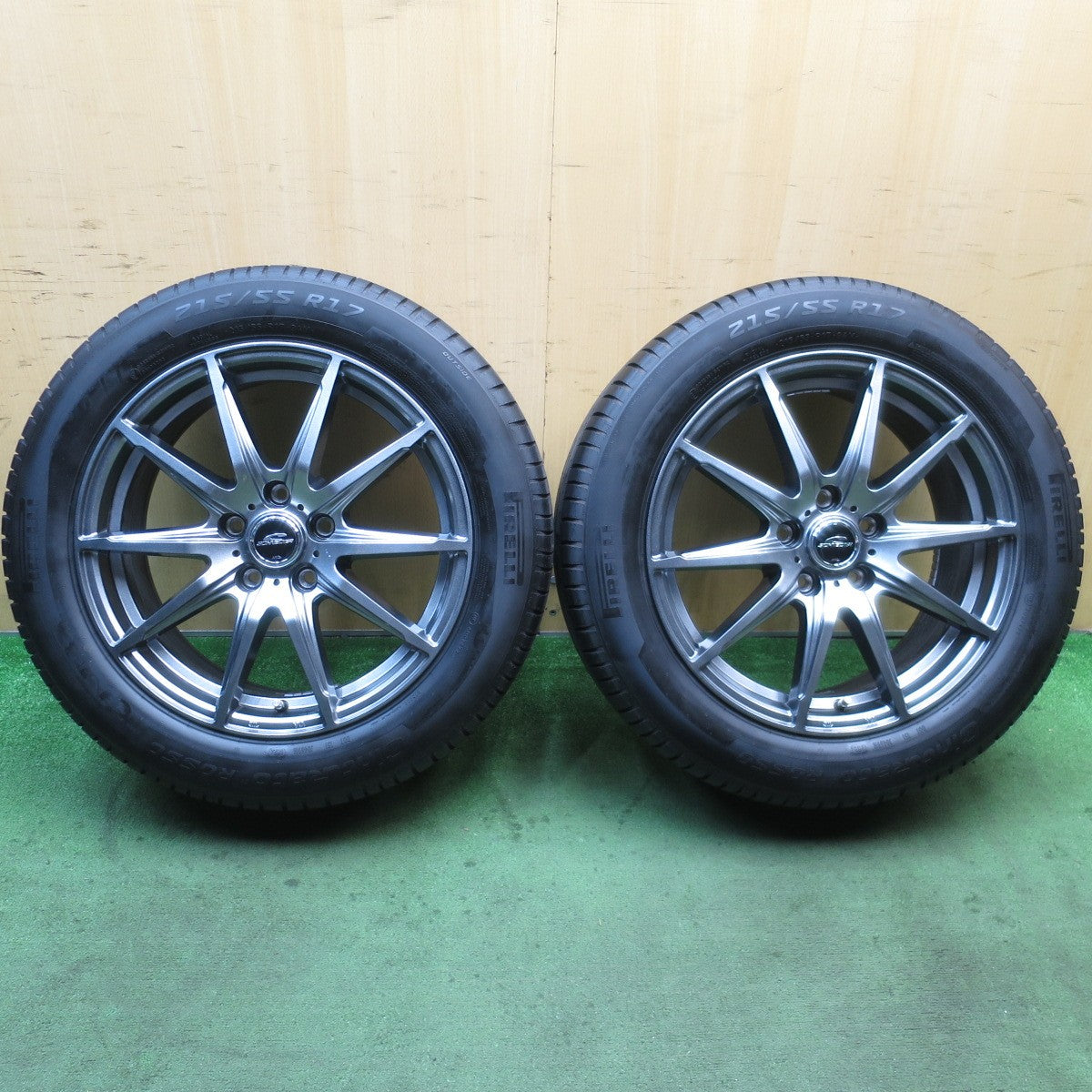 バリ溝！24年！キレイ！9分！2本★215/55R17 ピレリ Cinturato ROSSO SCHNEIDER MiD シュナイダー 17インチ PCD114.3/5H★5080808NJノ