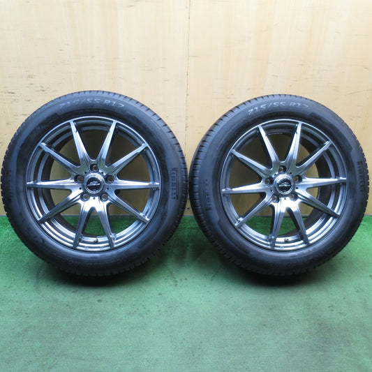 バリ溝！24年！キレイ！9分！2本★215/55R17 ピレリ Cinturato ROSSO SCHNEIDER MiD シュナイダー 17インチ PCD114.3/5H★5080808NJノ