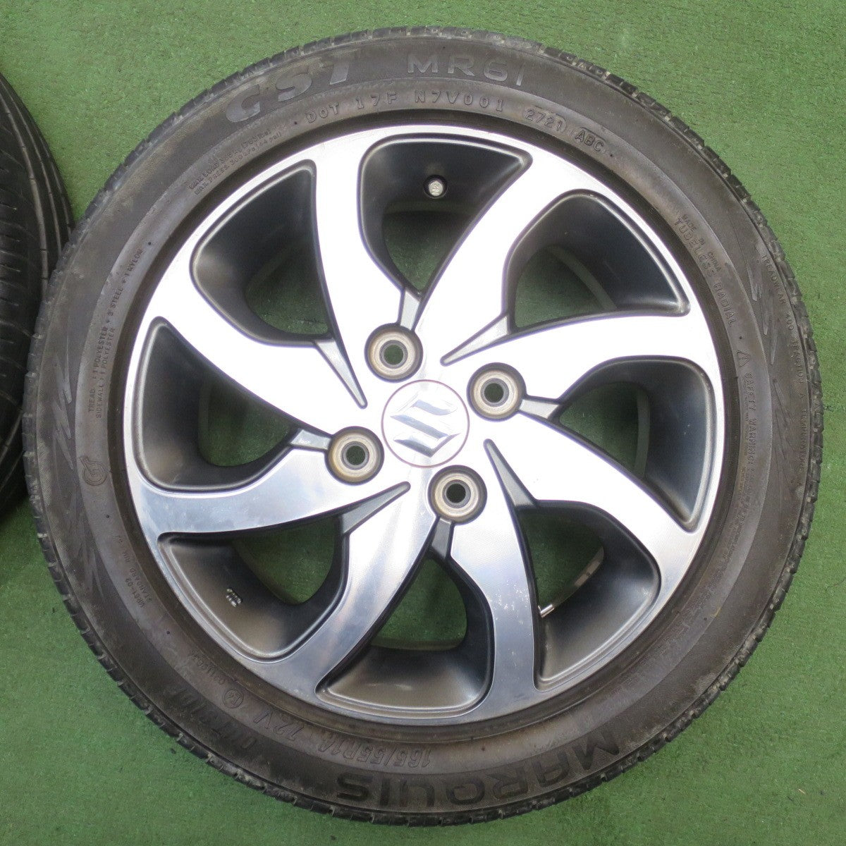 バリ溝！22年！9.5分★スズキ パレット 純正 165/55R14 マーキス CST MR61 14インチ PCD100/4H★6032702NJノ