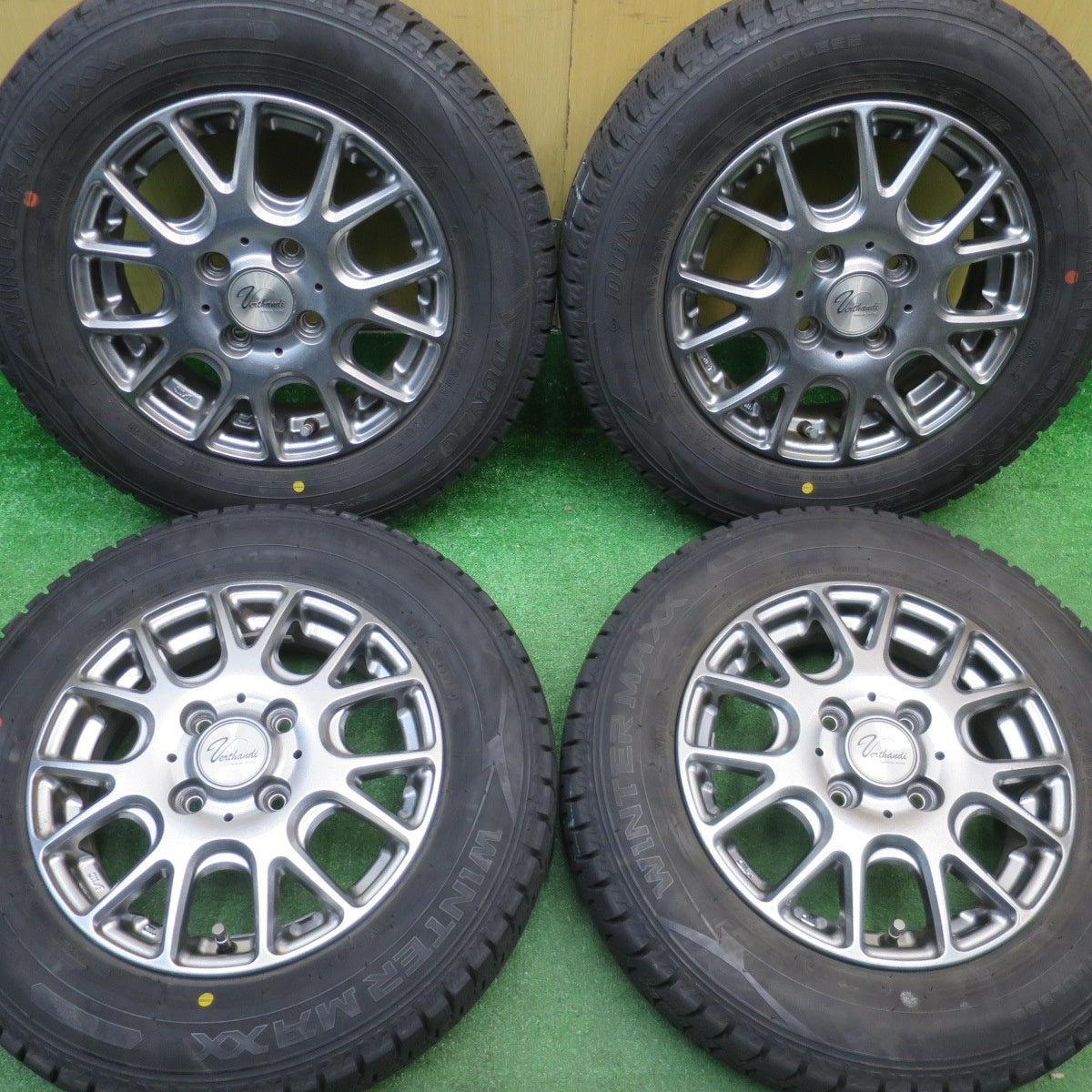 キレイ！22年★スタッドレス 145/80R13 ダンロップ ウインターマックス WM02 Verthandi ヴェルサンディ ヴェルザンディ 13インチ PCD100/4H★5120412NJス