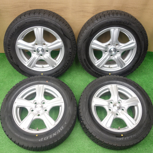 バリ溝！22年！キレイ！ほぼ10分★スタッドレス 195/65R15 ダンロップ ウインターマックス WM02 VIOLENTO ヴィオレント 15インチ PCD114.3/5H★5122902KTス