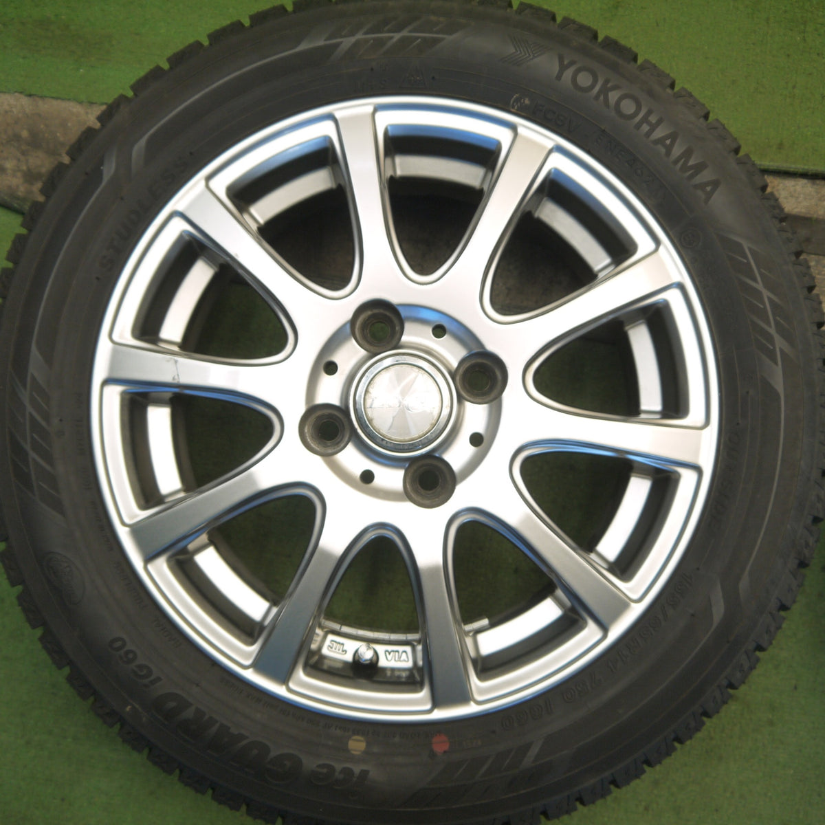 バリ溝！ほぼ10分◎スタッドレス 155/65R14 ヨコハマ アイスガード iG60 LAYCEA レイシア 14インチ PCD100/4H◎6090201Hス