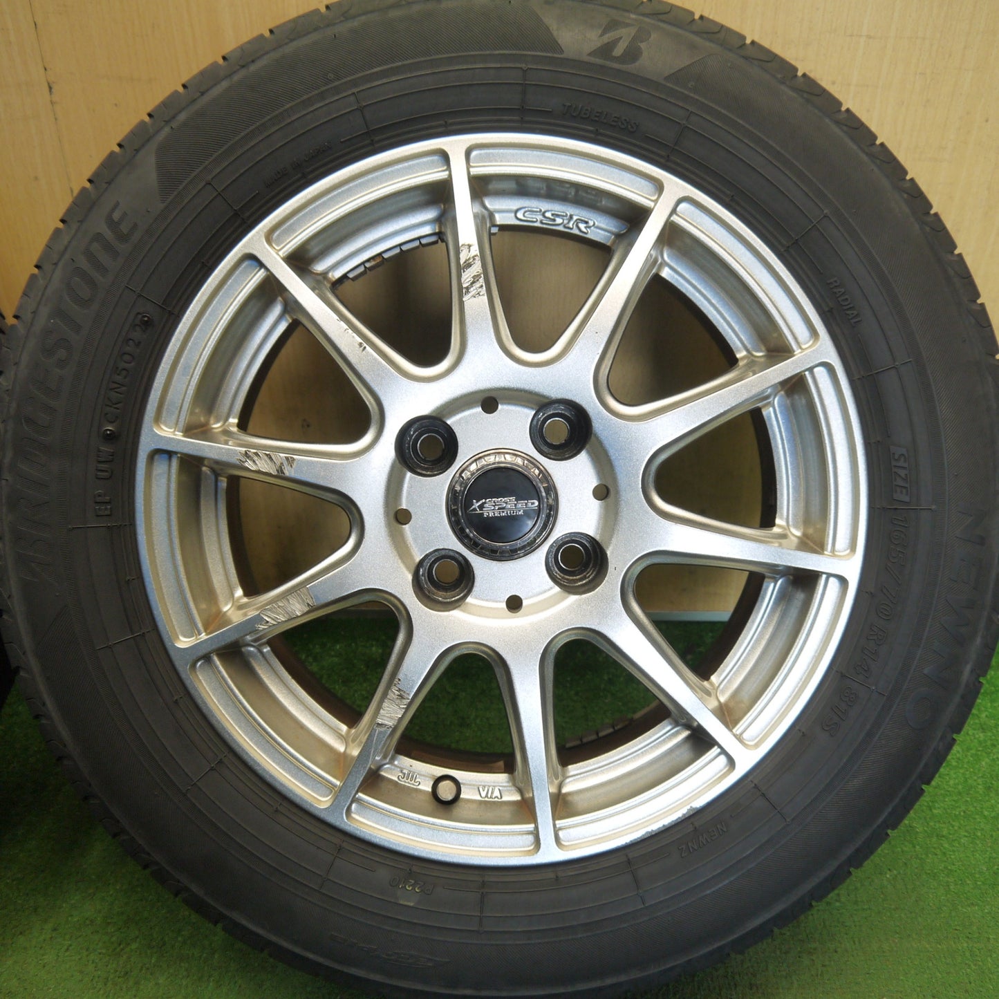 バリ溝！22年！8.5分◎165/70R14 ブリヂストン NEWNO X CROSS SPEED PREMIUM クロススピード ニューノ 14インチ PCD100/4H◎6080704Hノ
