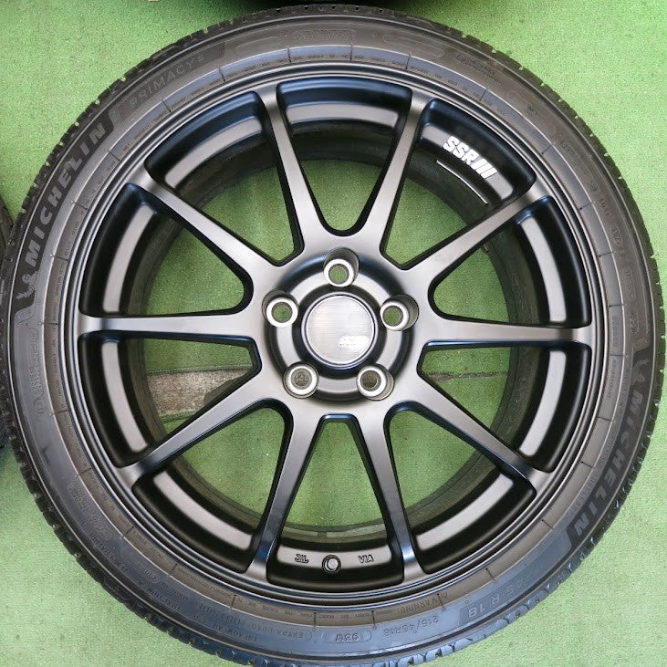 バリ溝！26年！キレイ！9.5分◎SSR GTV02 TANABE 215/45R18 ミシュラン プライマシー5 タナベ 18インチ PCD114.3/5H◎6070805Hノ