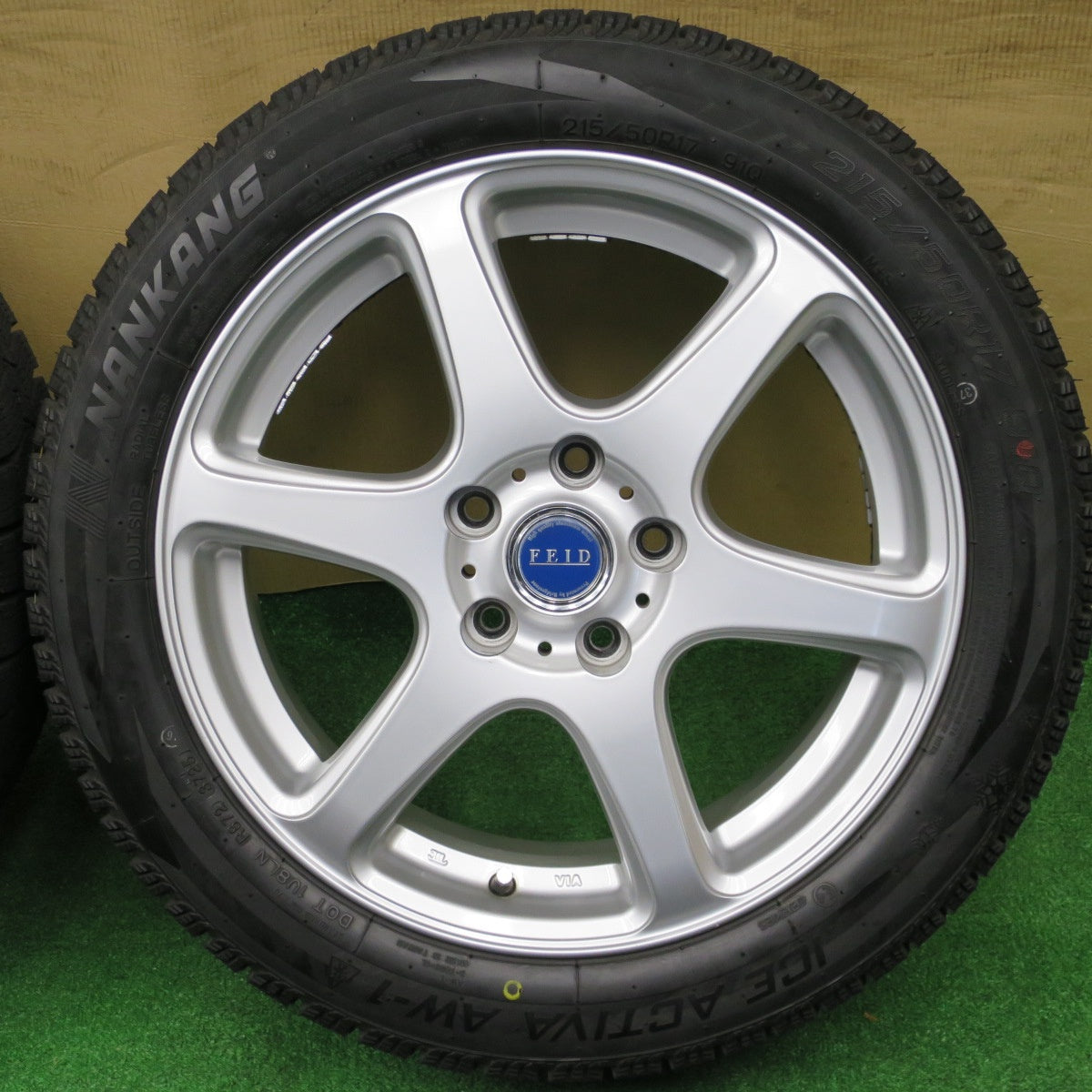 ほぼ未使用！25年★スタッドレス 215/50R17 ナンカン アイスアクティバ AW-1 FEID 社外 アルミ 17インチ PCD114.3/5H★6011402NKス
