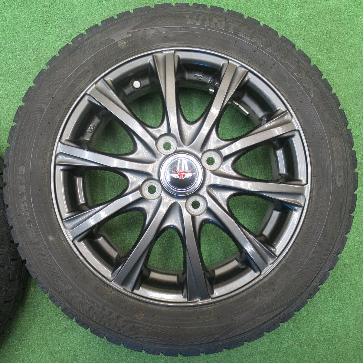 バリ溝！21年！8.5分★スタッドレス 155/65R14 ダンロップ ウインターマックス WM02 TEAD テッド 14インチ PCD100/4H★5120406NJス